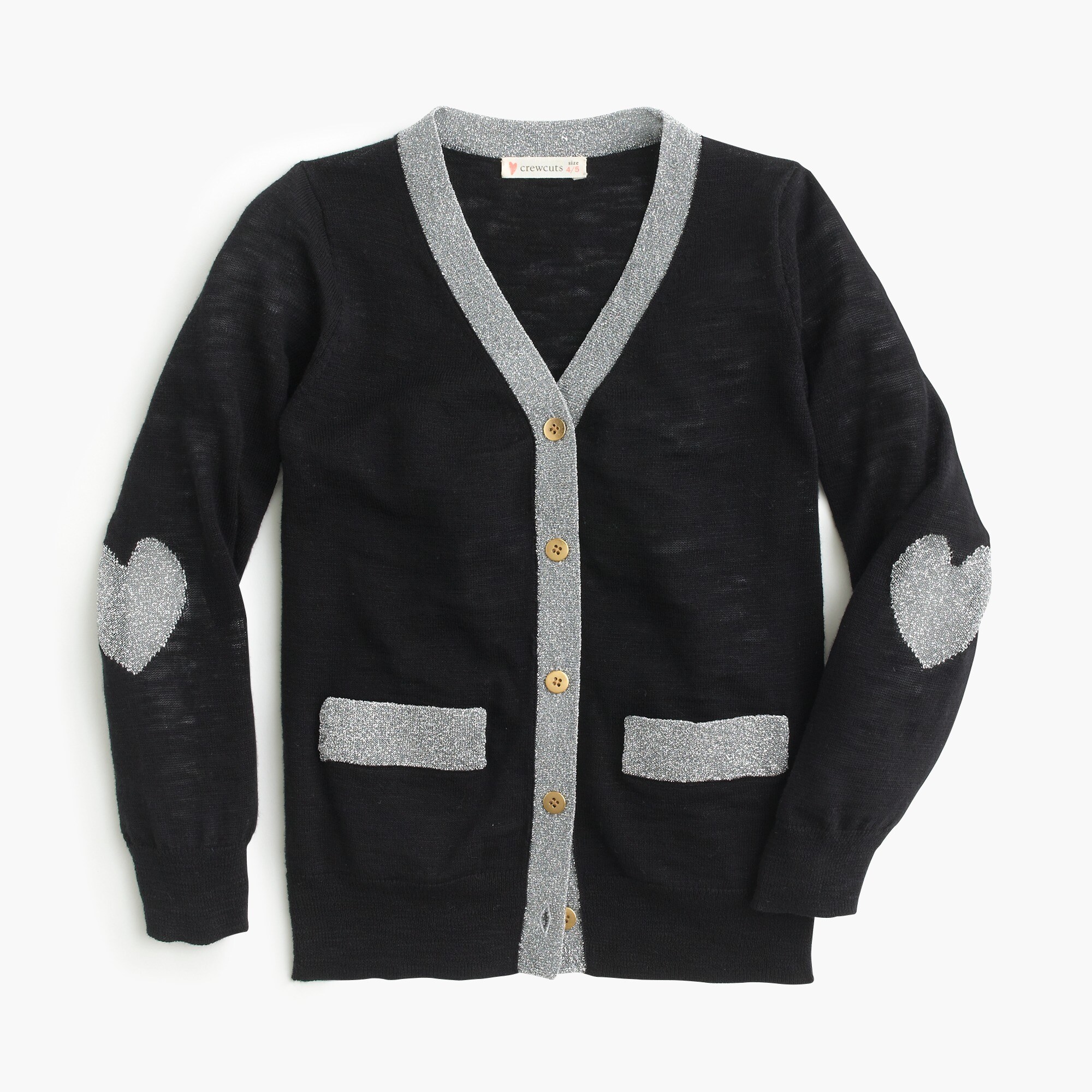 Girls' metallictrim cardigan sweater Girl cardigans J.Crew