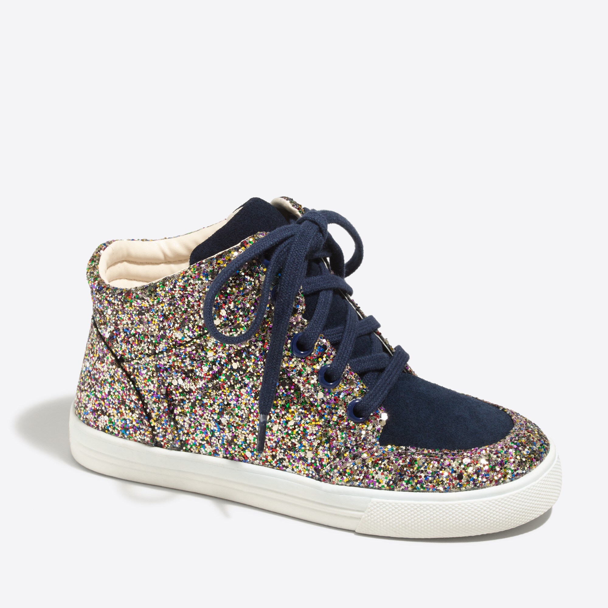 Girls' glitter high-top sneakers