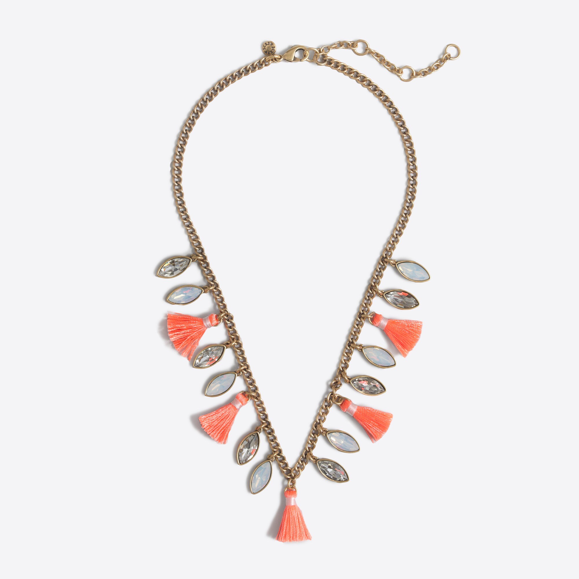 Stone and tassel necklace