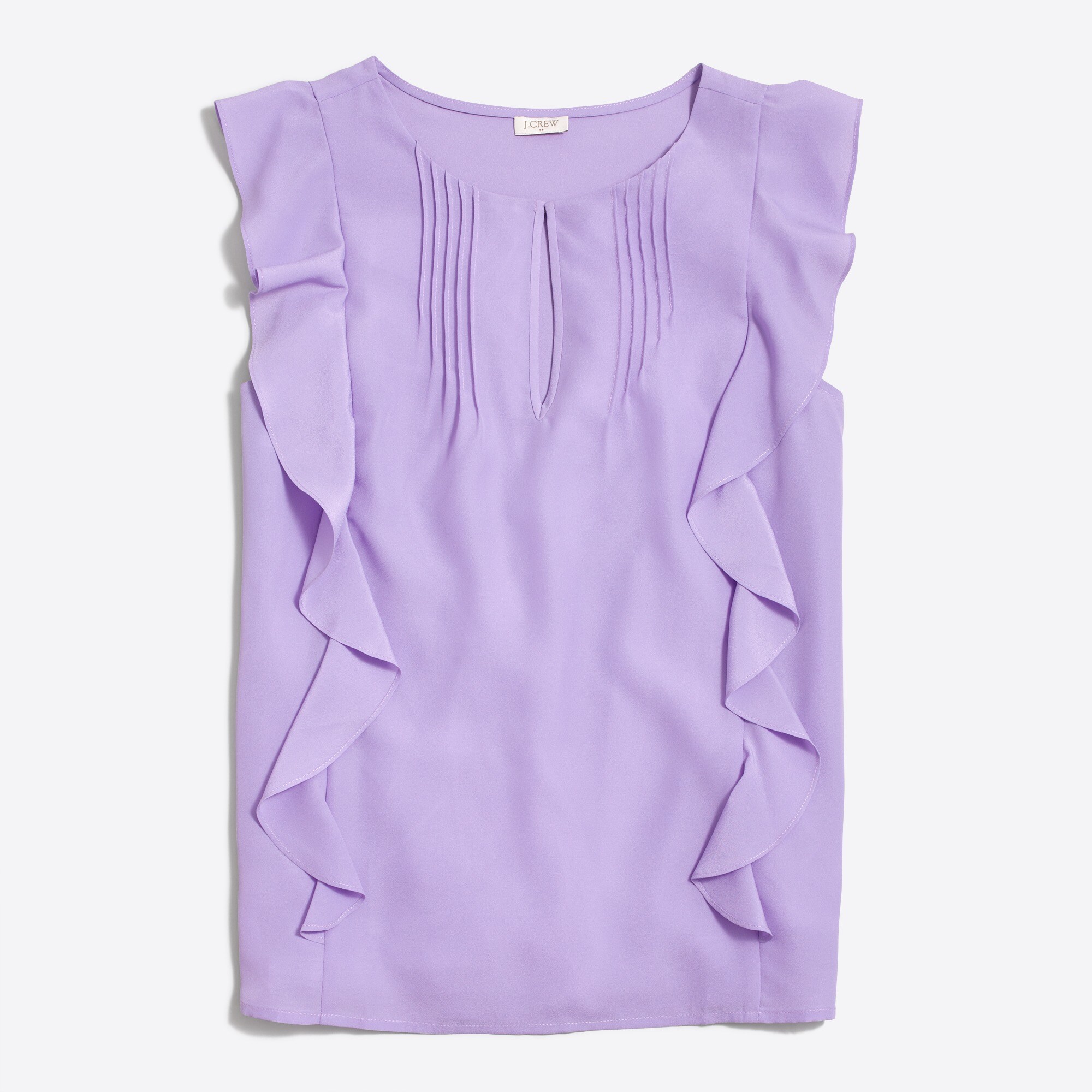 Sleeveless cascade ruffle blouse