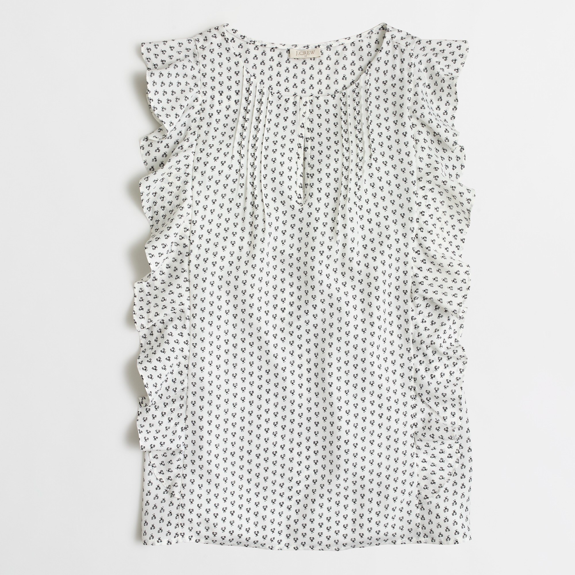 Sleeveless Printed Cascade Ruffle Blouse For Women | Factory