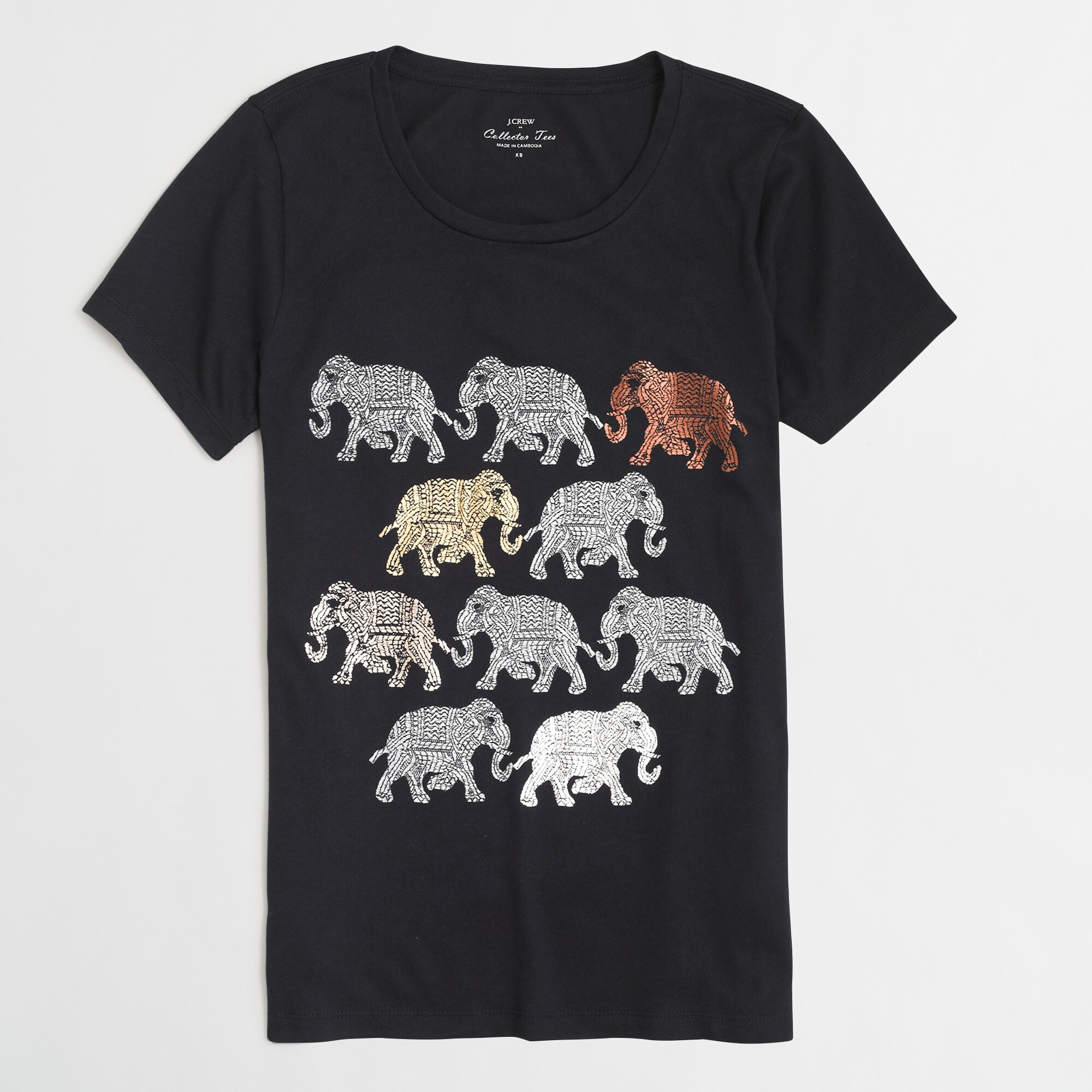 walking elephants collector tee in airy cotton for women