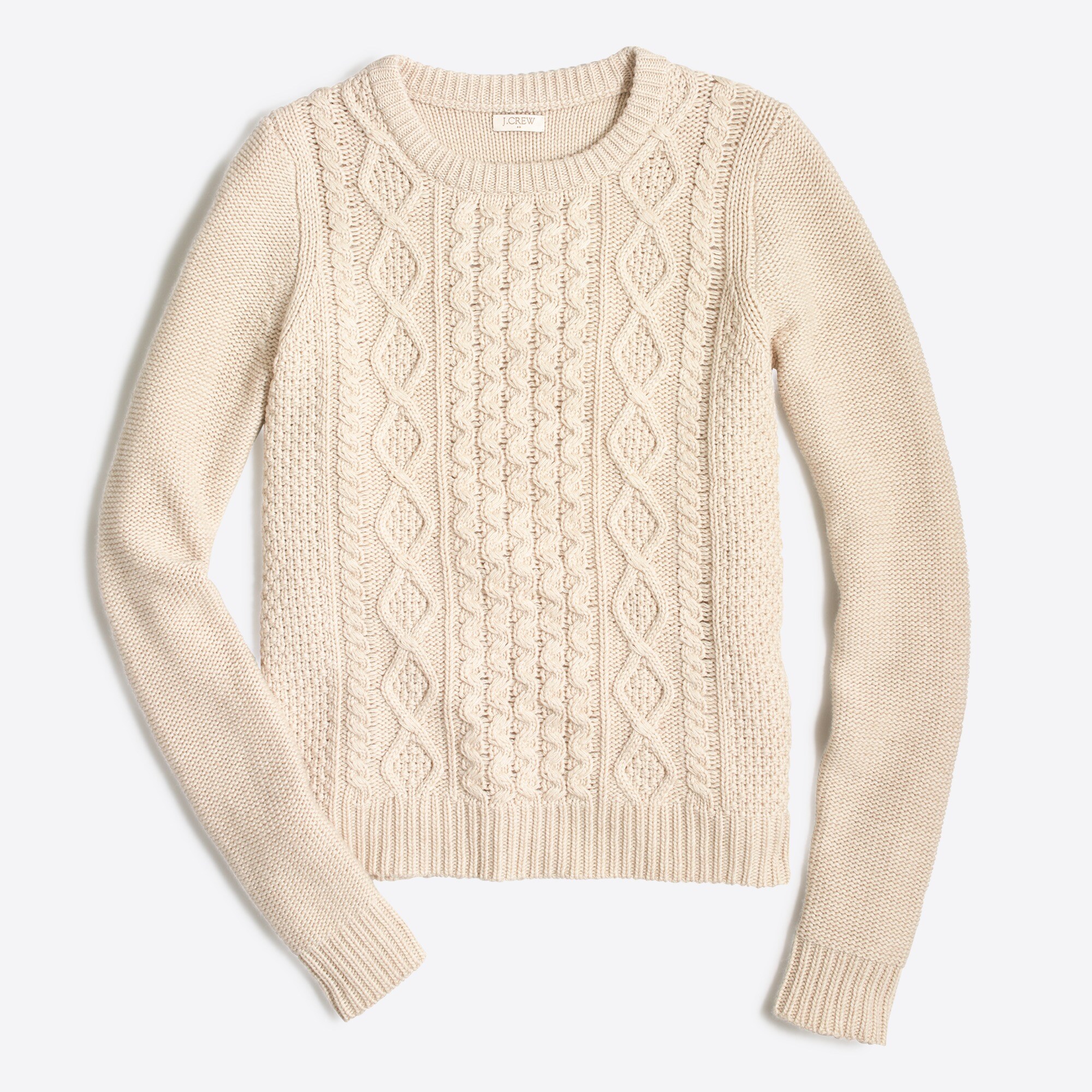 factory: classic cable sweater for women, right side, view zoomed