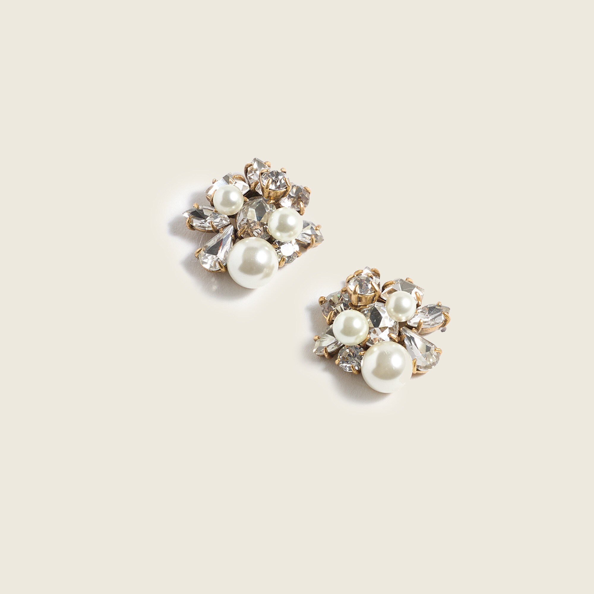 Pearl and crystal earrings