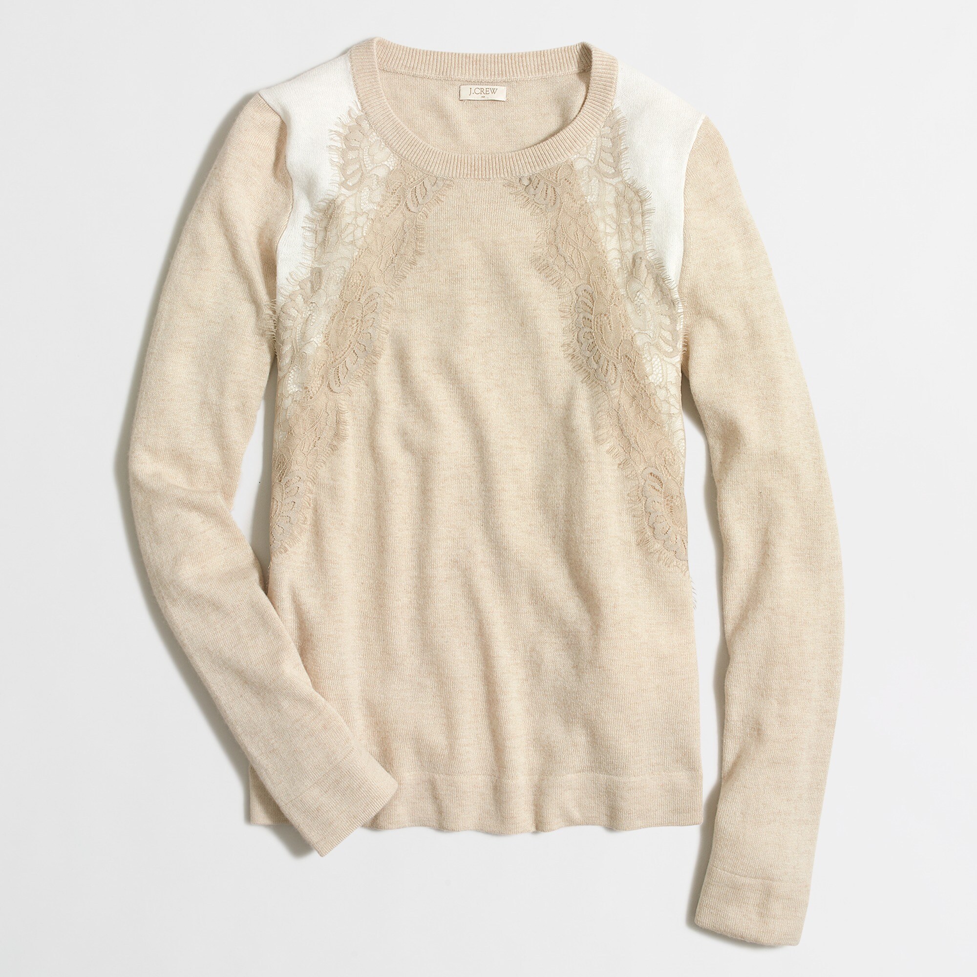 lace-panel sweater for women