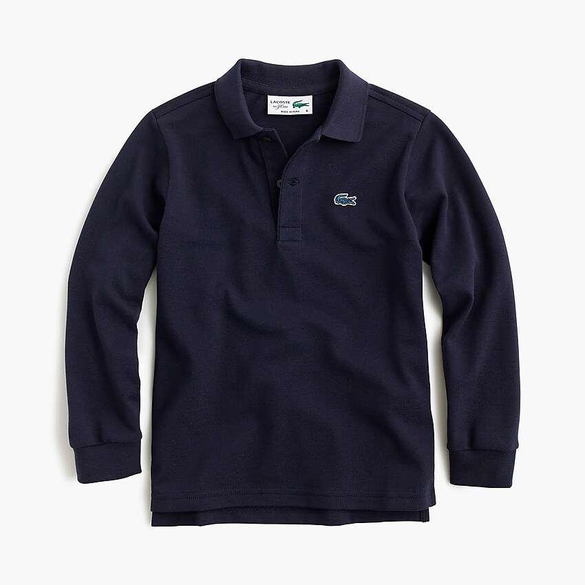 j.crew: kids' lacoste® for j.crew long-sleeve polo shirt for boys, right side, view zoomed