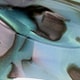 Rounded open-sided hair clip in Italian tortoise MULTI BLUE