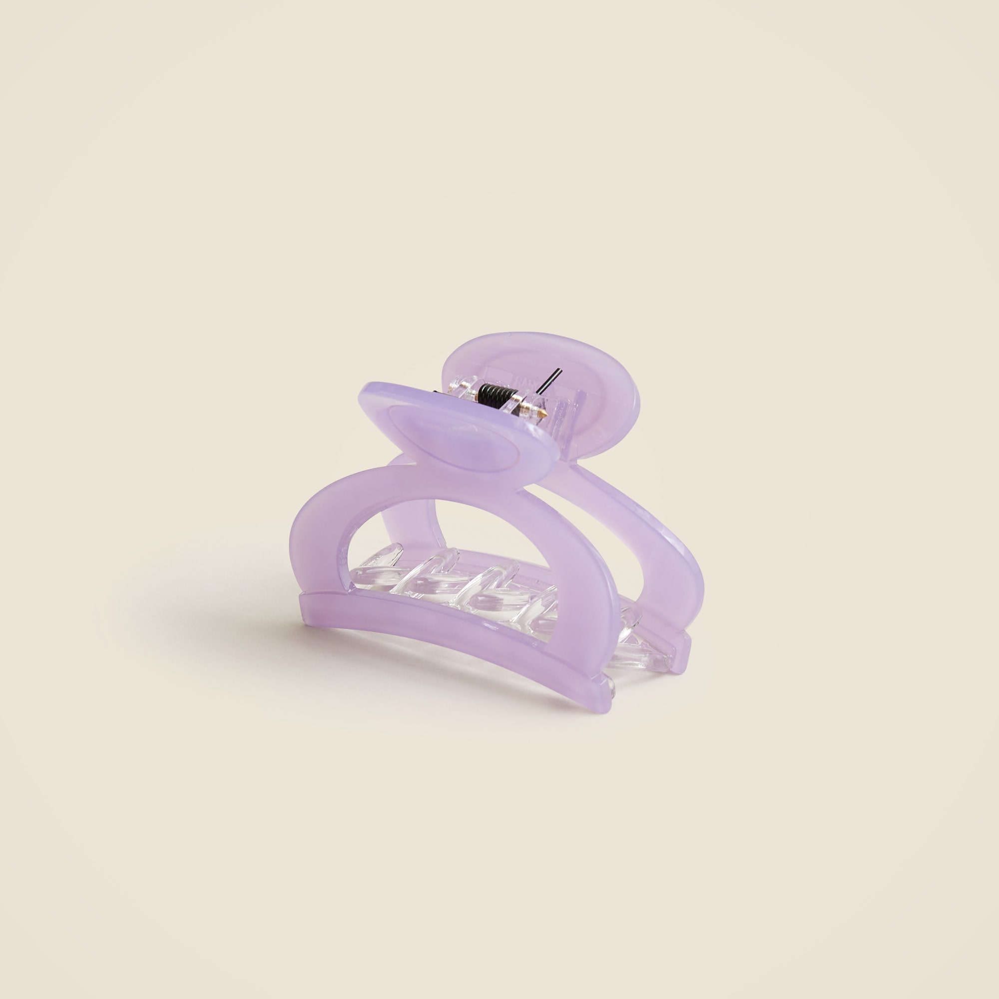 womens Rounded open-sided hair clip in Italian tortoise