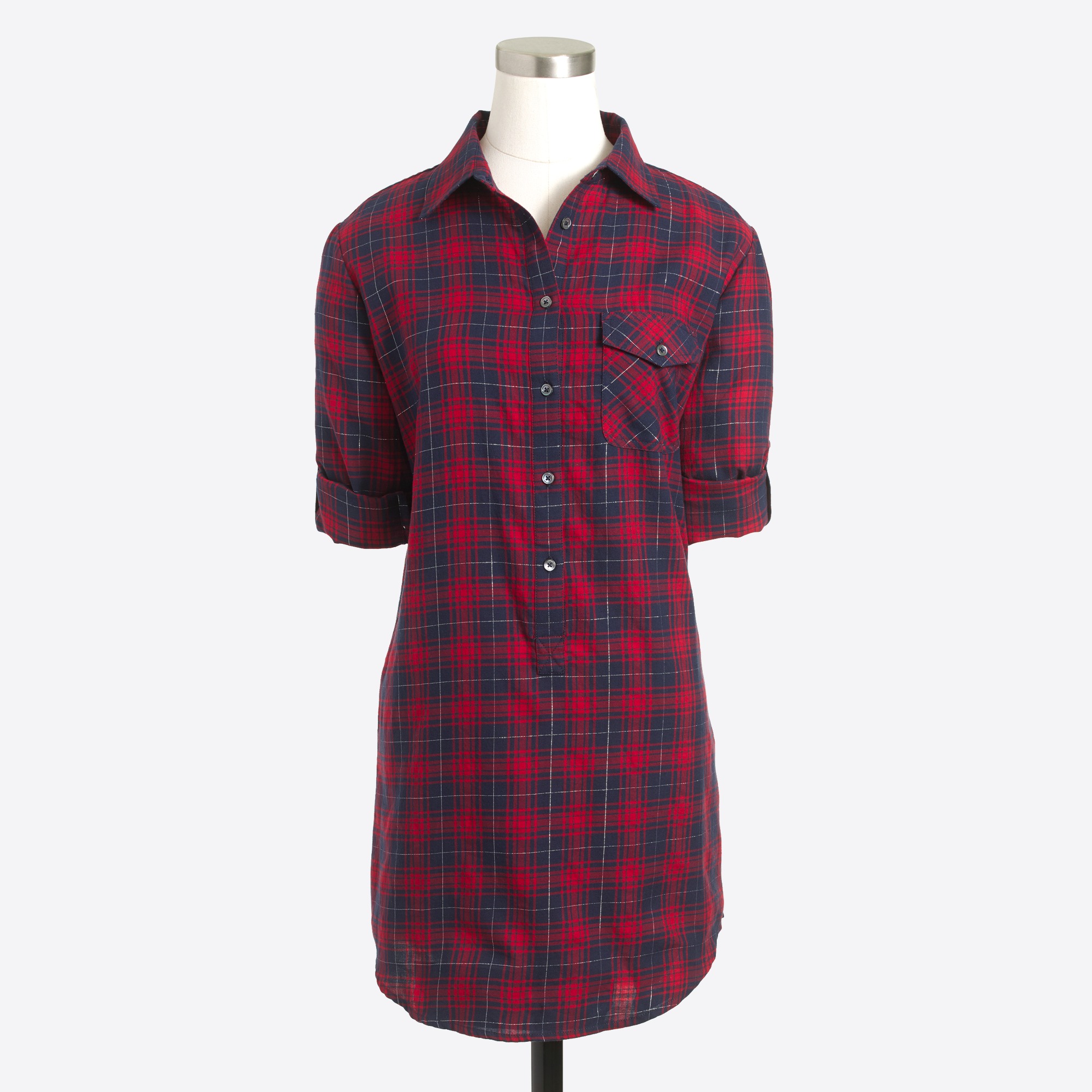 Plaid tunic with pocket