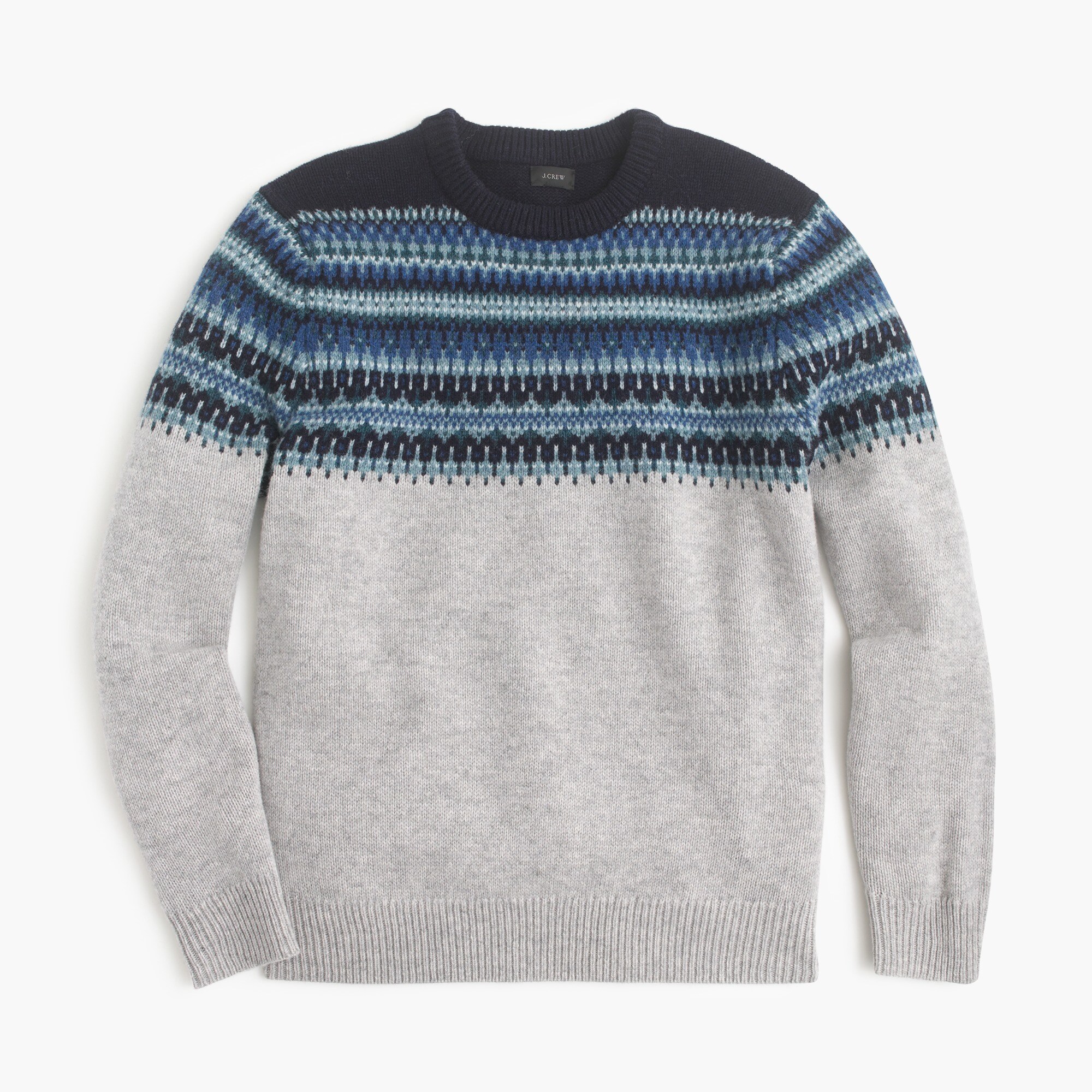 Lambswool Fair Isle sweater in navy