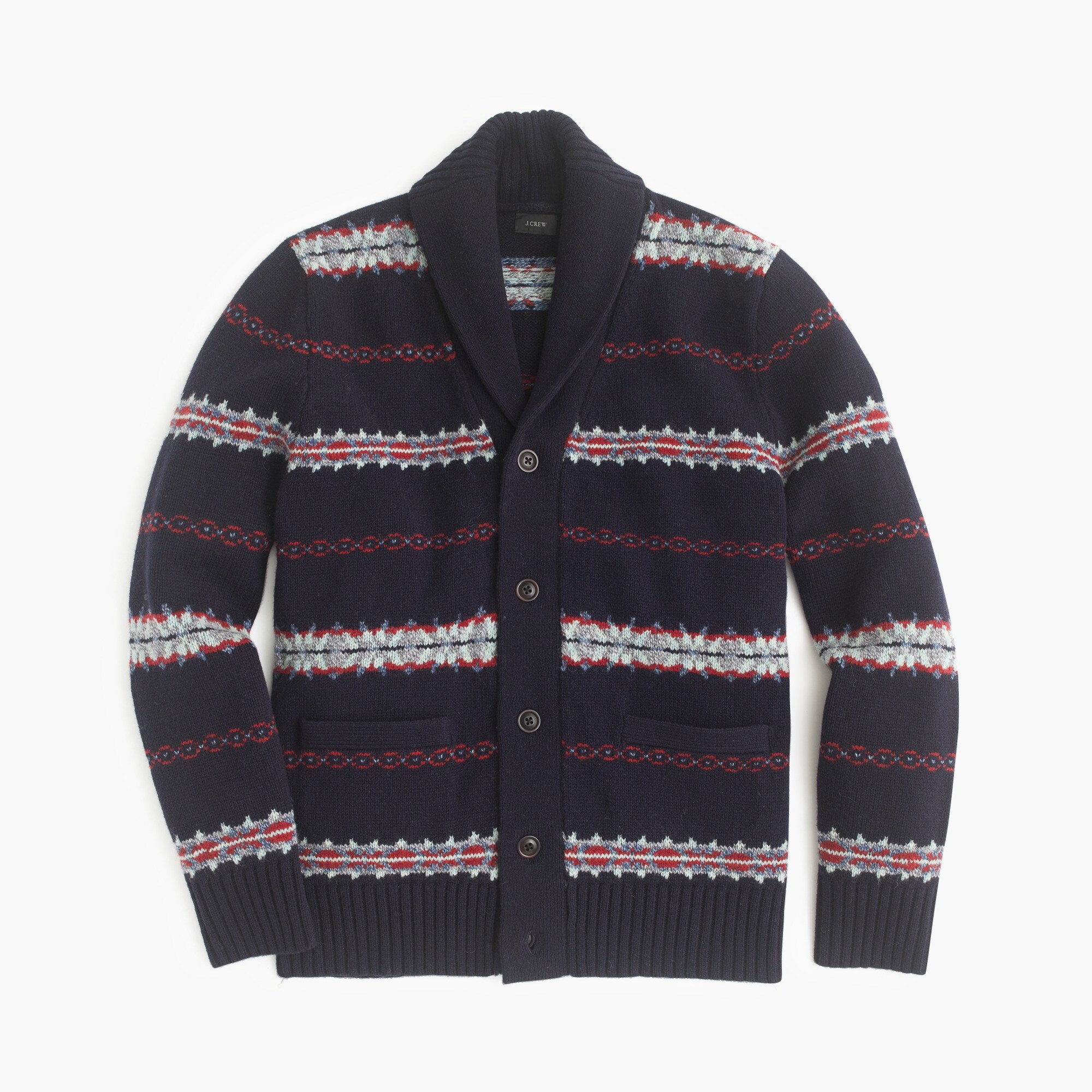 Lambswool Fair Isle cardigan sweater