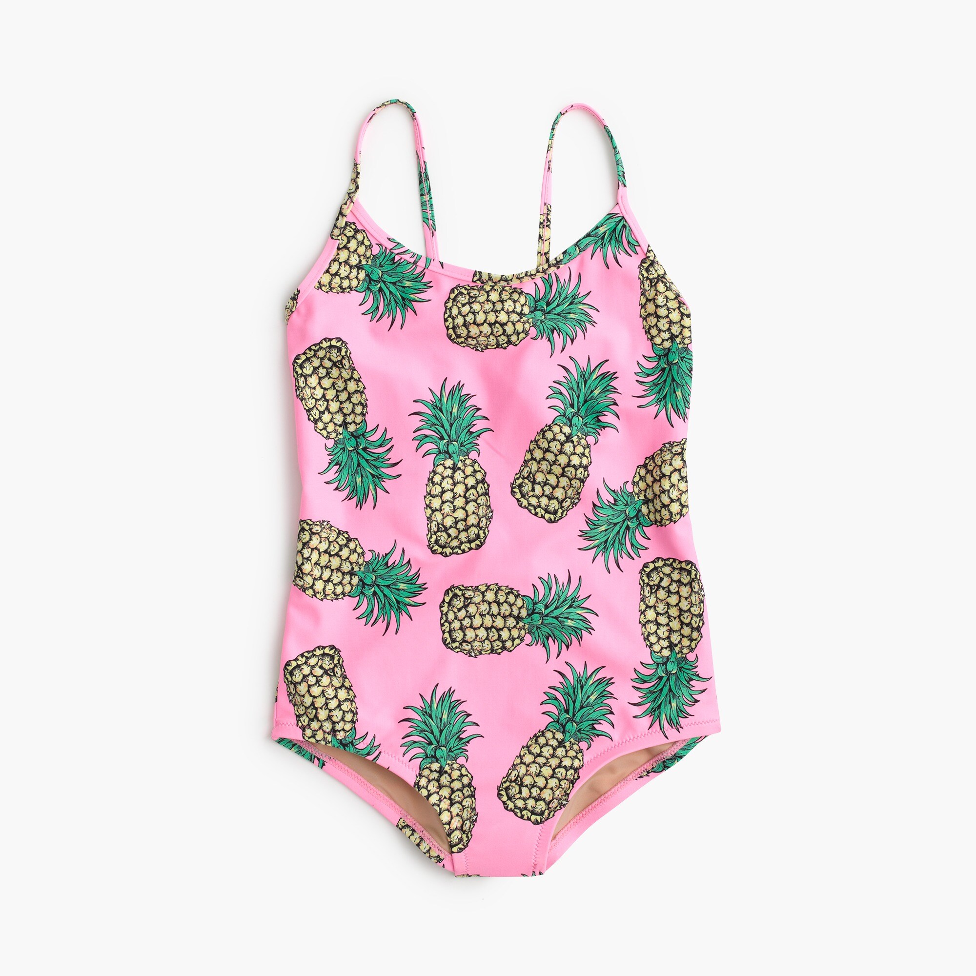 J.Crew Girls' Racerback Onepiece Swimsuit In Tumbling Pineapples