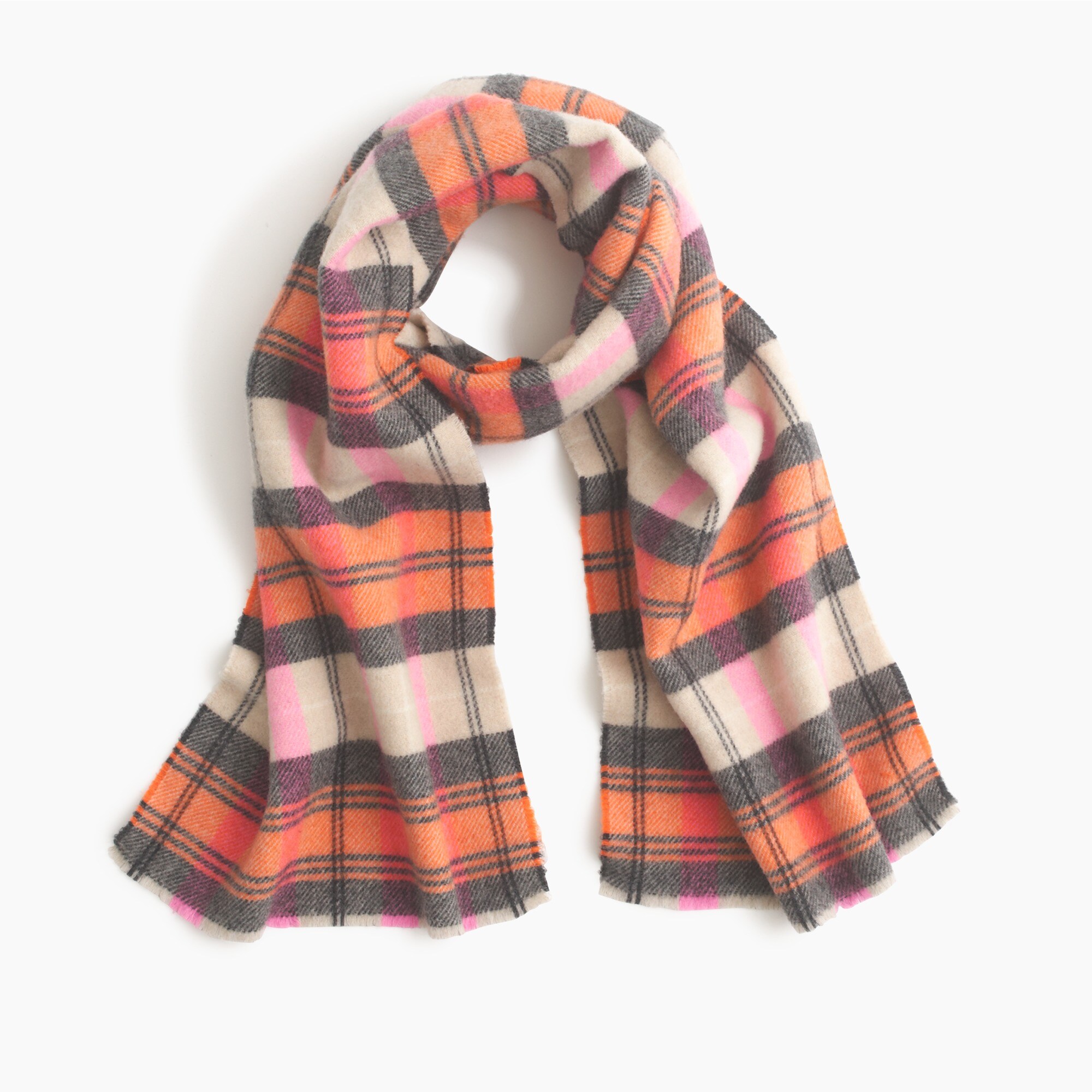 Italian wool-blend scarf in classic plaid