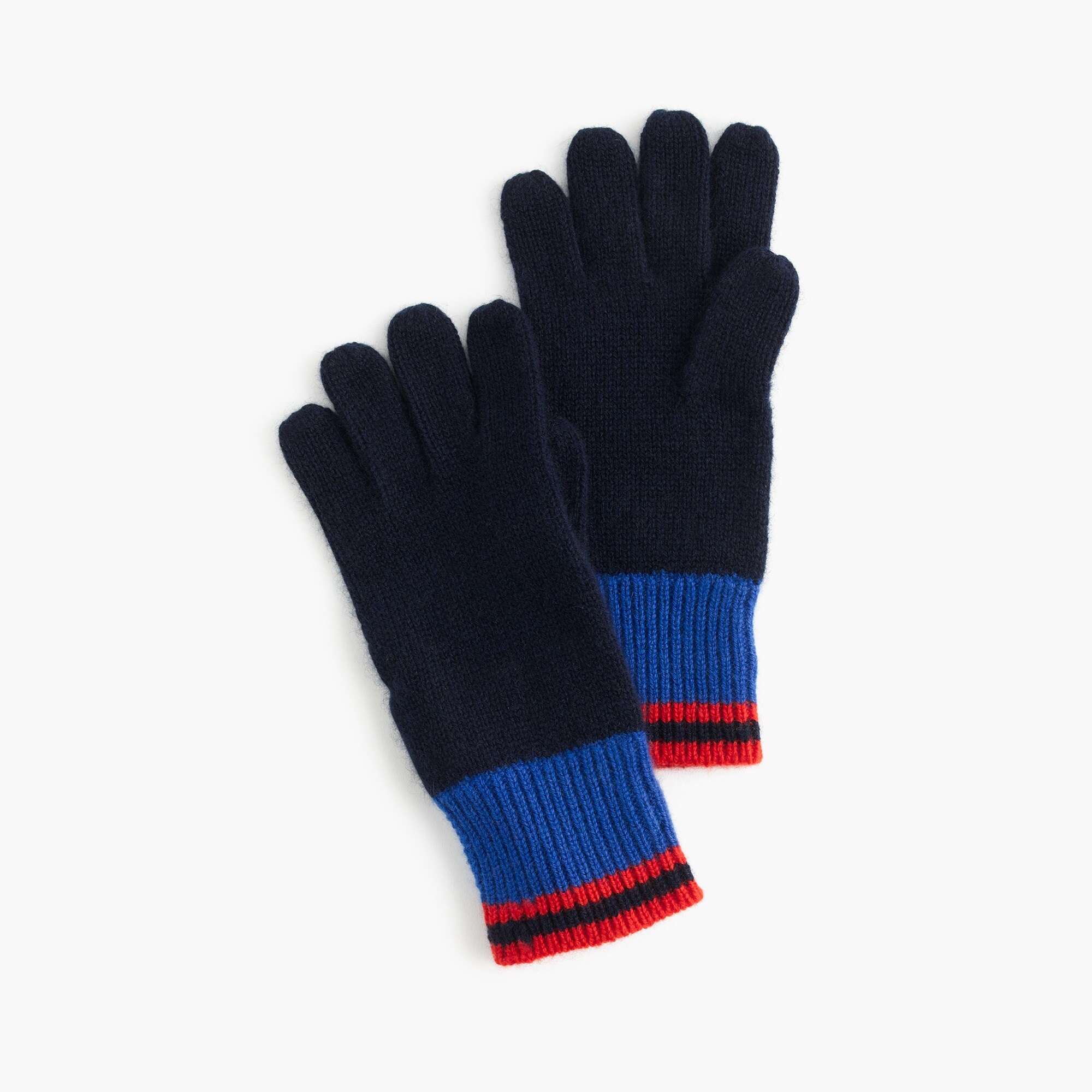 Kids' striped cashmere gloves