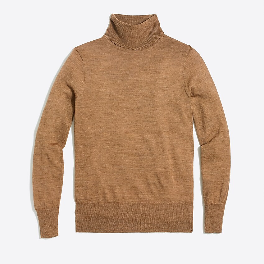 factory: turtleneck sweater in merino wool blend for women, right side, view zoomed