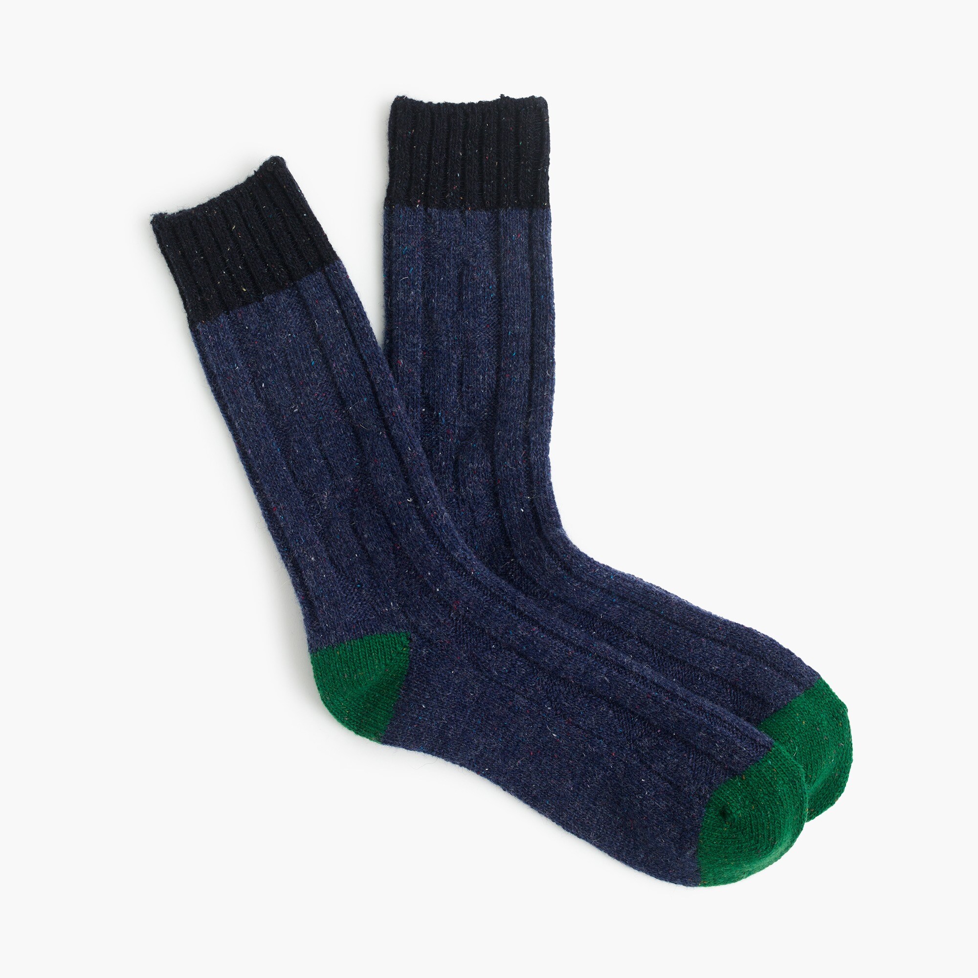 Donegal wool-blend cable knit socks