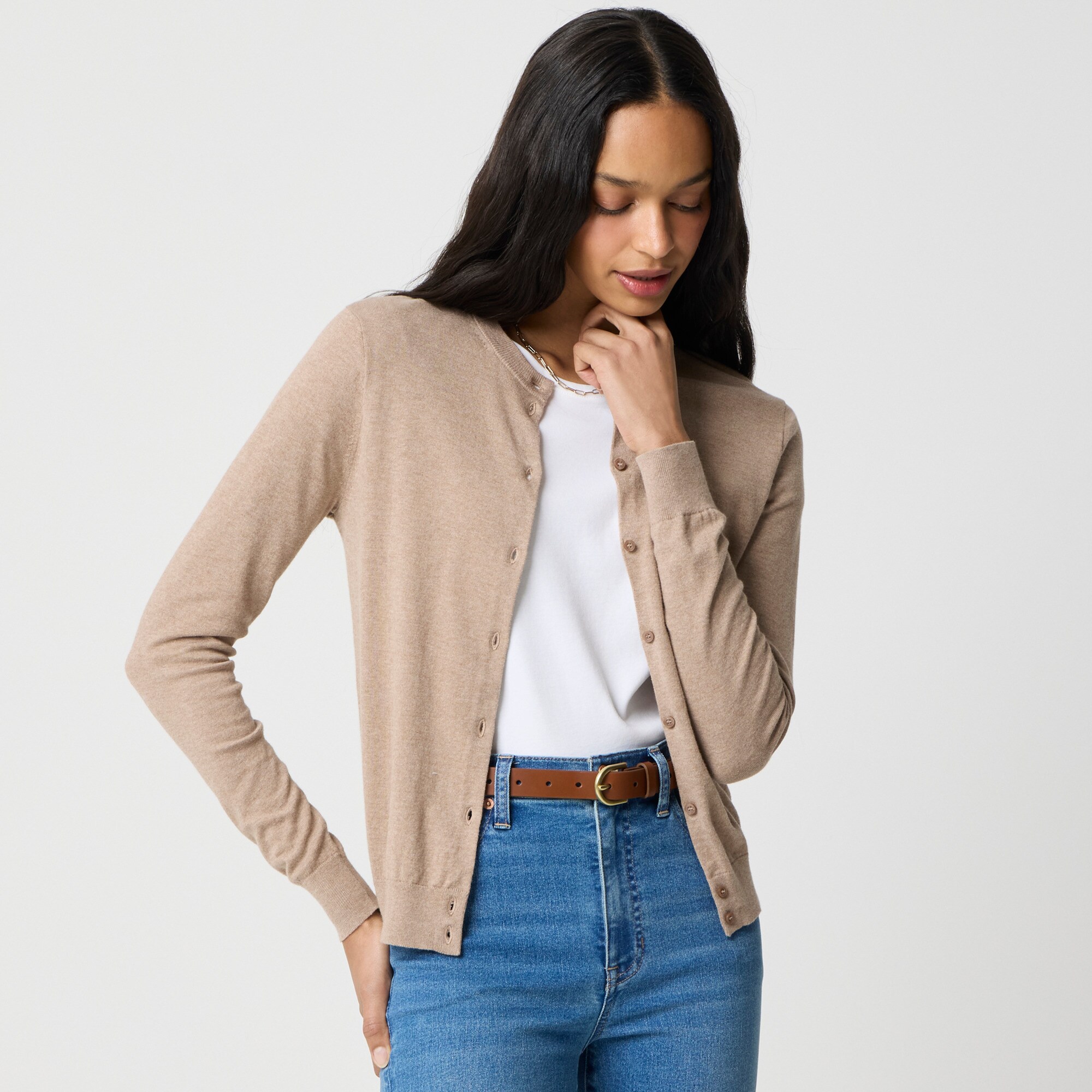 womens Classic cotton cardigan sweater