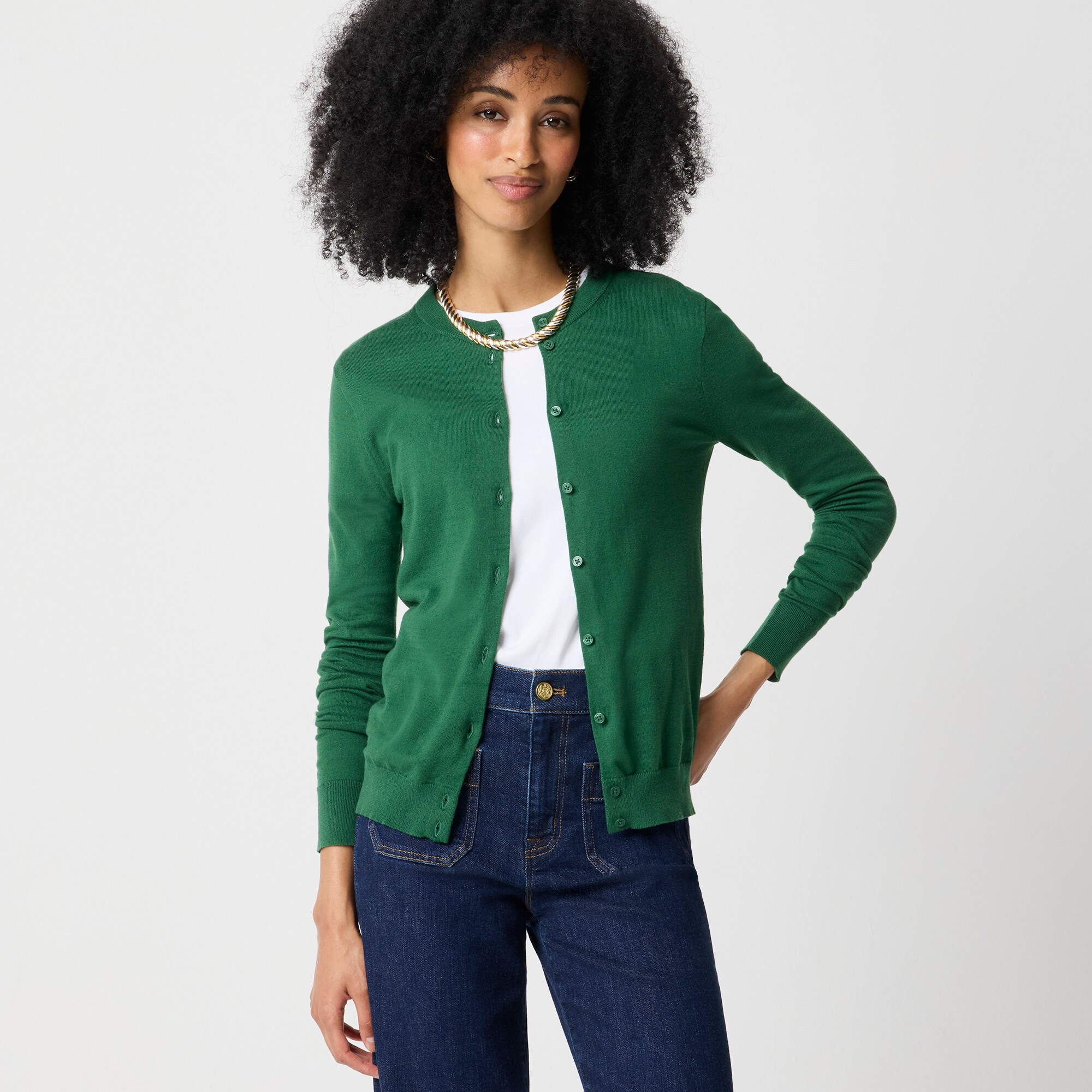 womens Classic cotton cardigan sweater