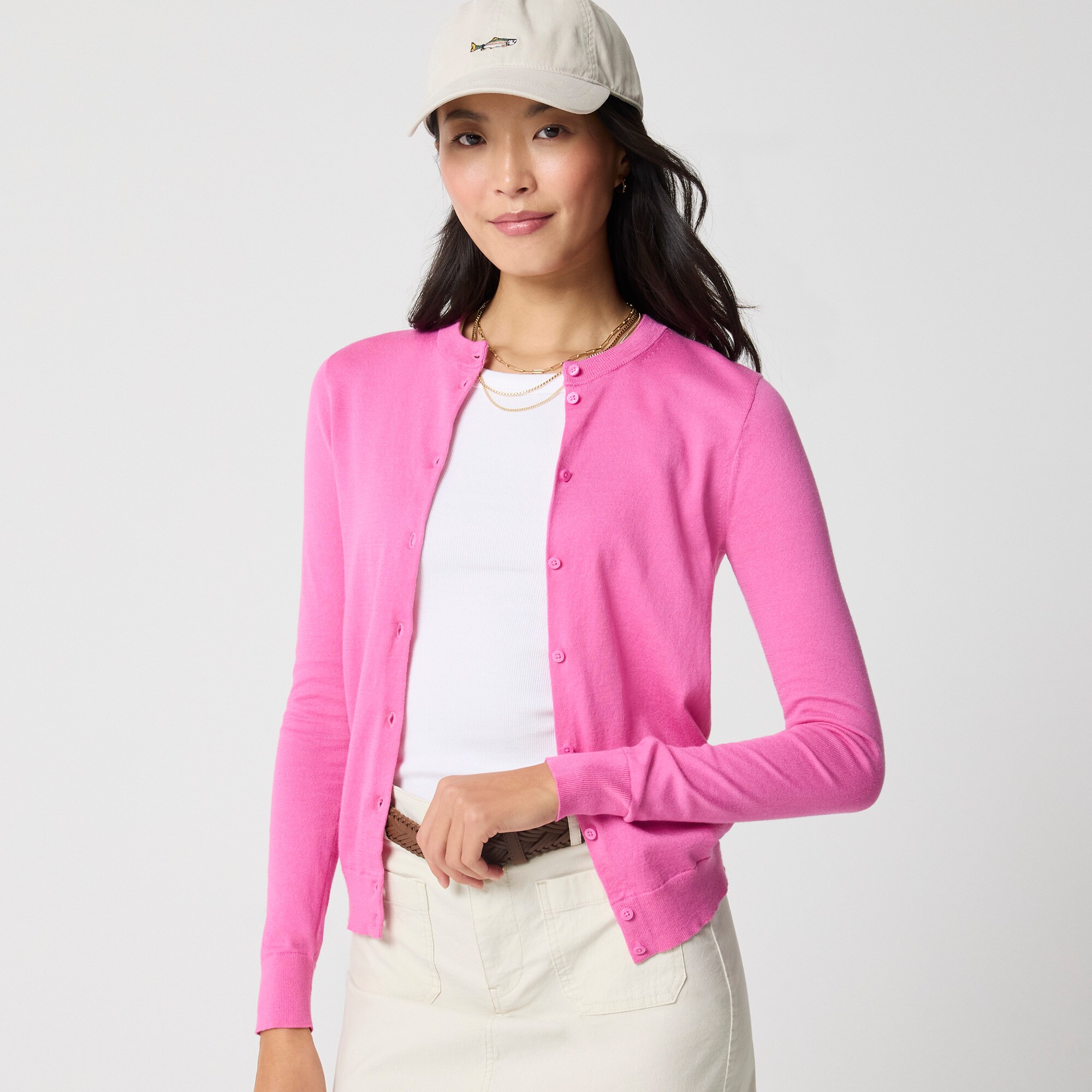 womens Classic cotton cardigan sweater