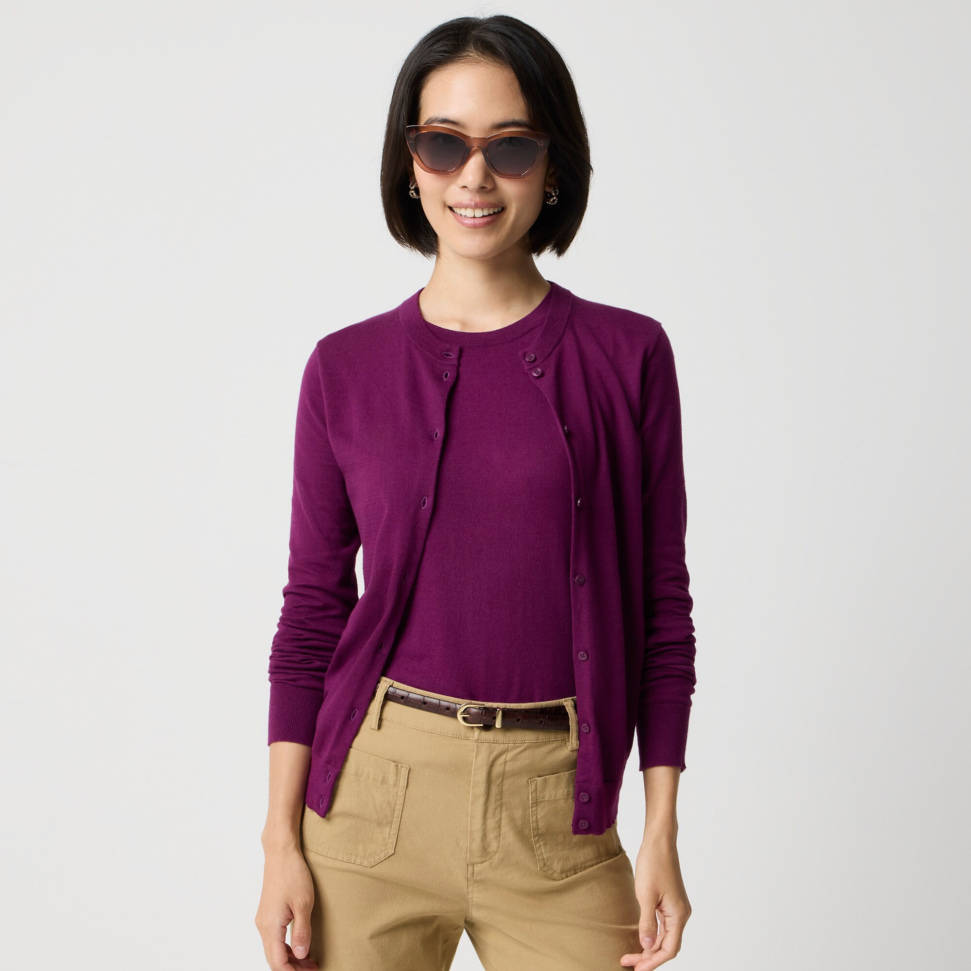 womens Classic cotton cardigan sweater