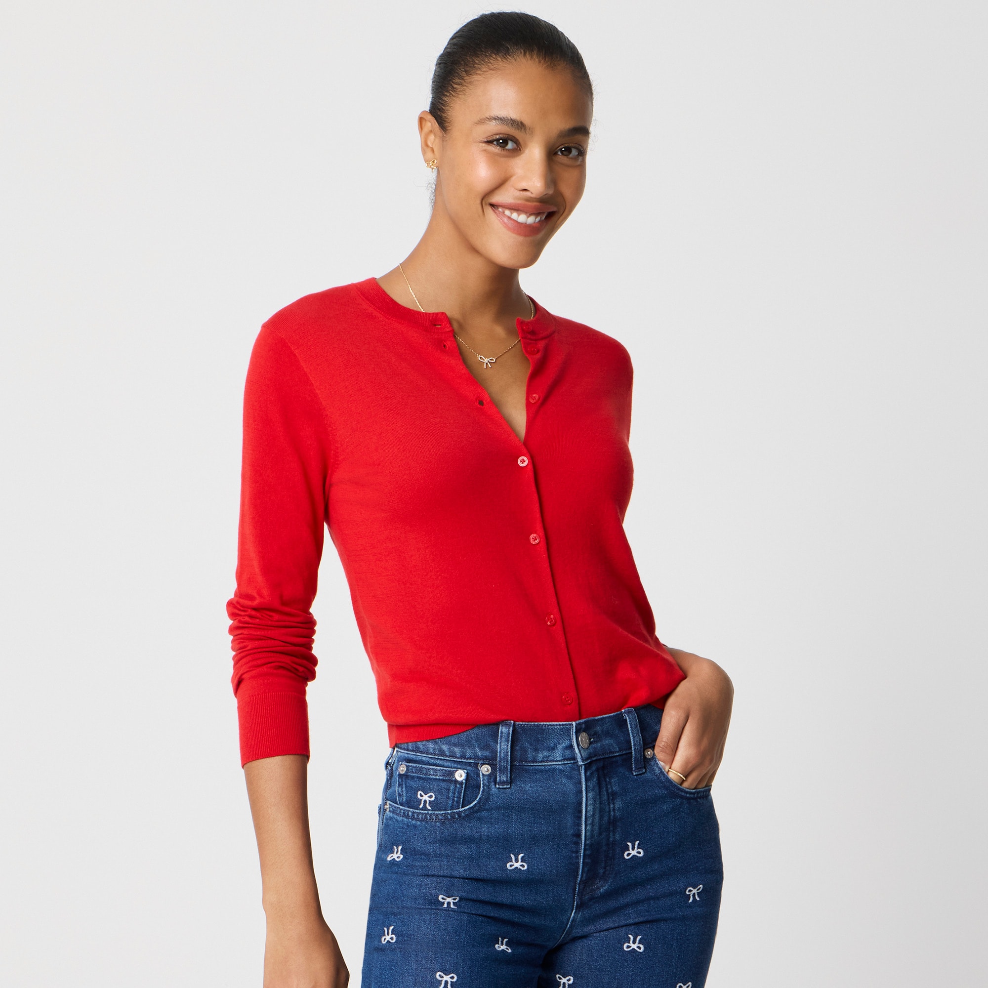  Classic cotton cardigan sweater
