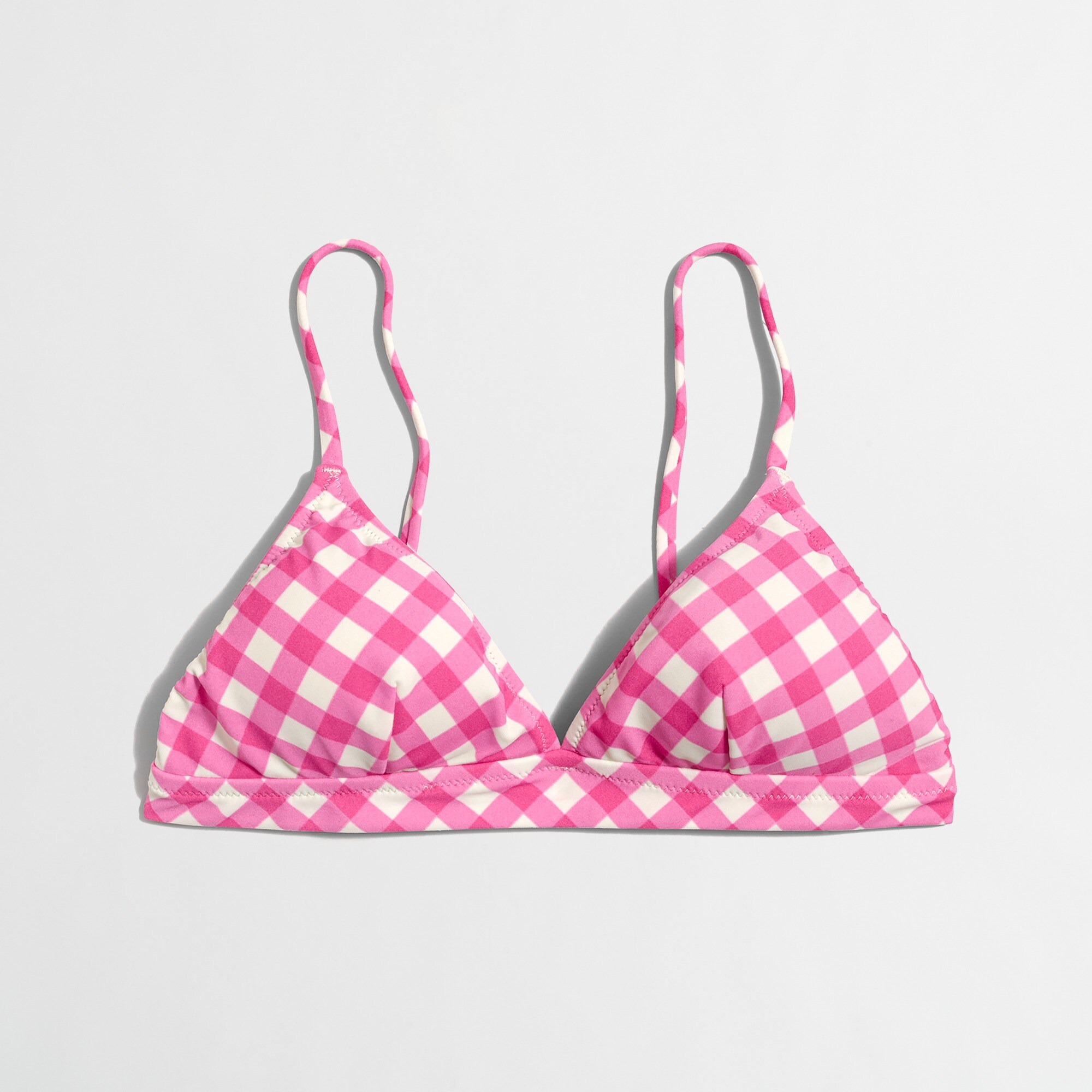Gingham triangle bikini top