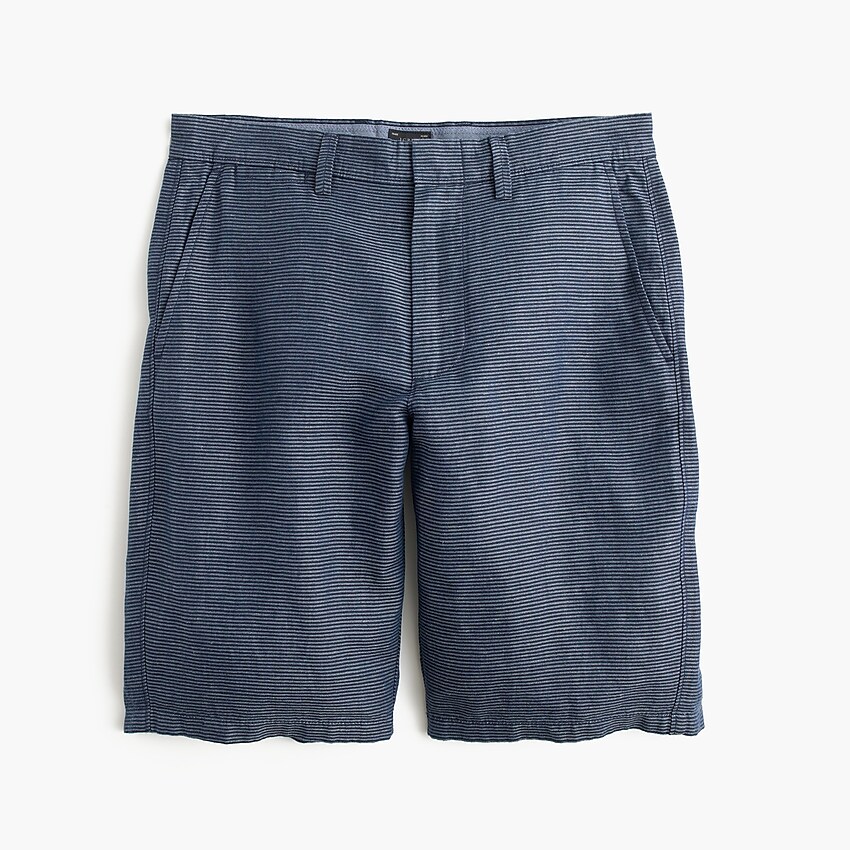 j.crew: 10.5" short in striped irish linen-cotton for men, right side, view zoomed
