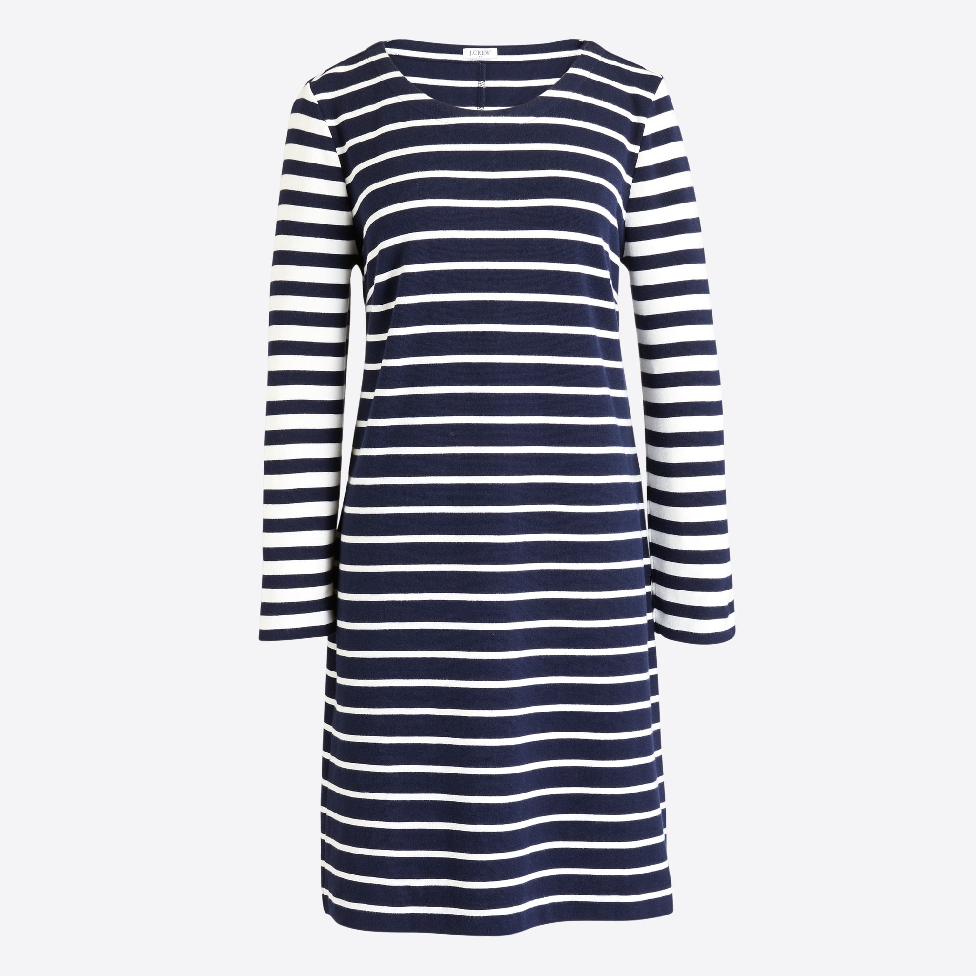 J crew blue online and white striped dress