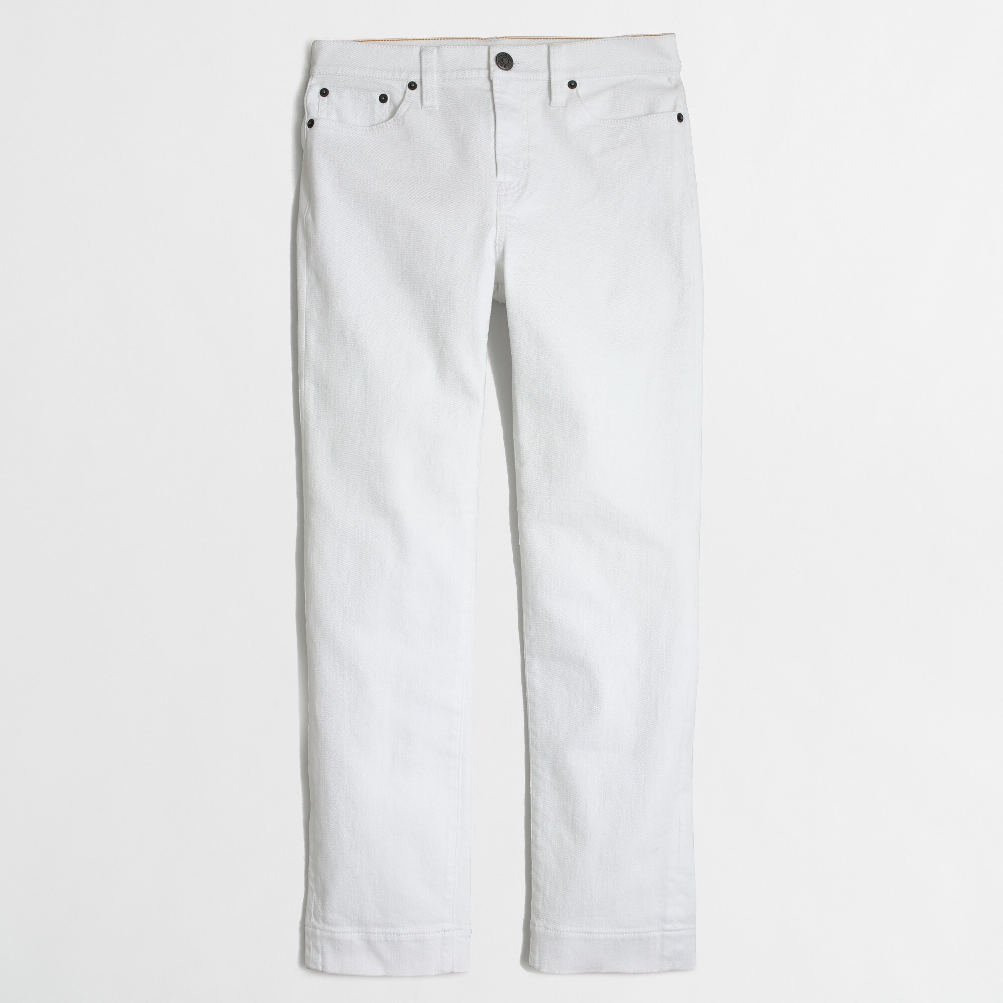 White high-rise cropped straight jean