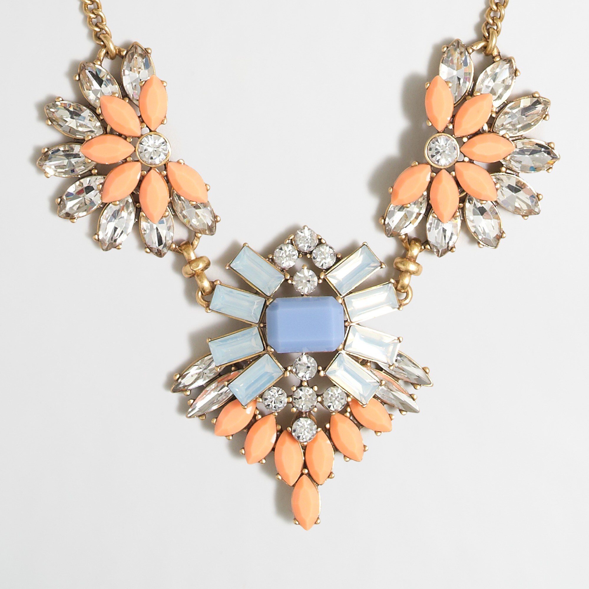 Crystal fan necklace