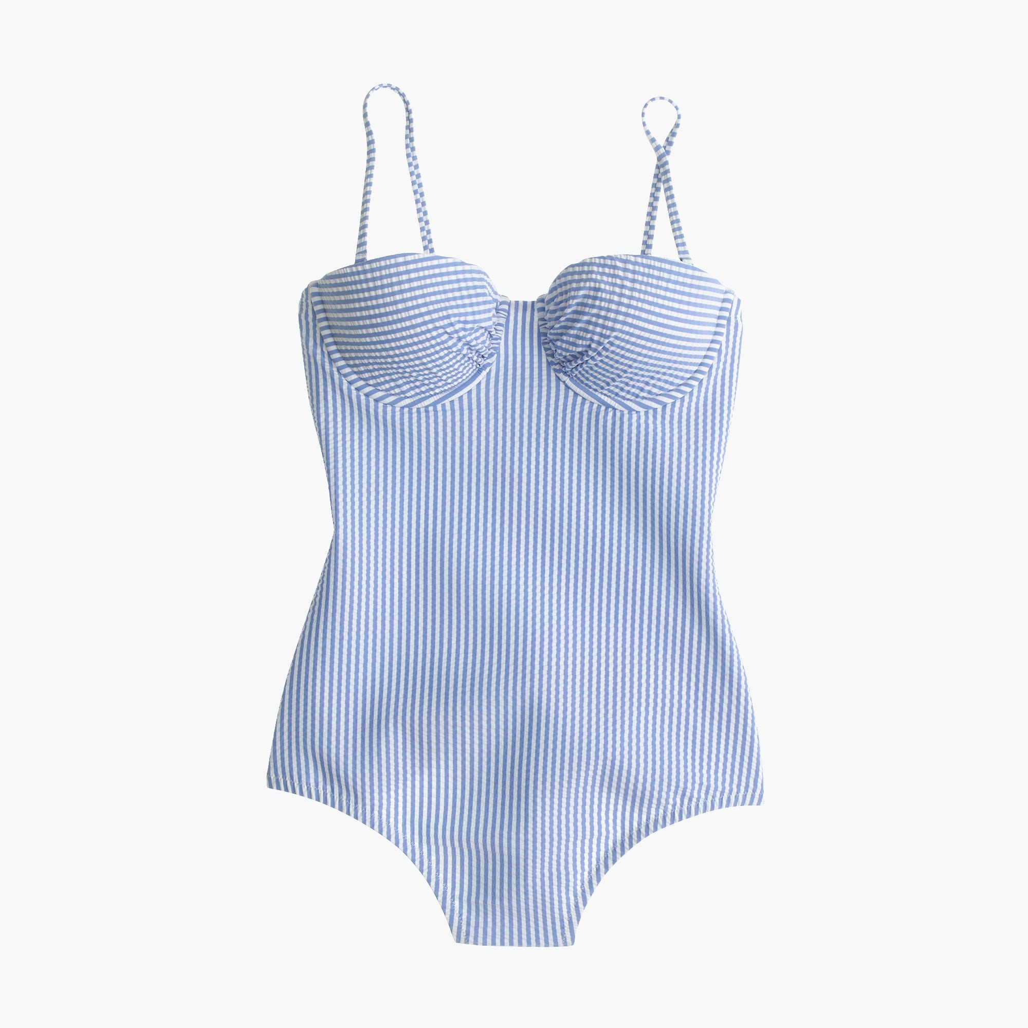 Underwire onepiece swimsuit in seersucker Women swim J.Crew