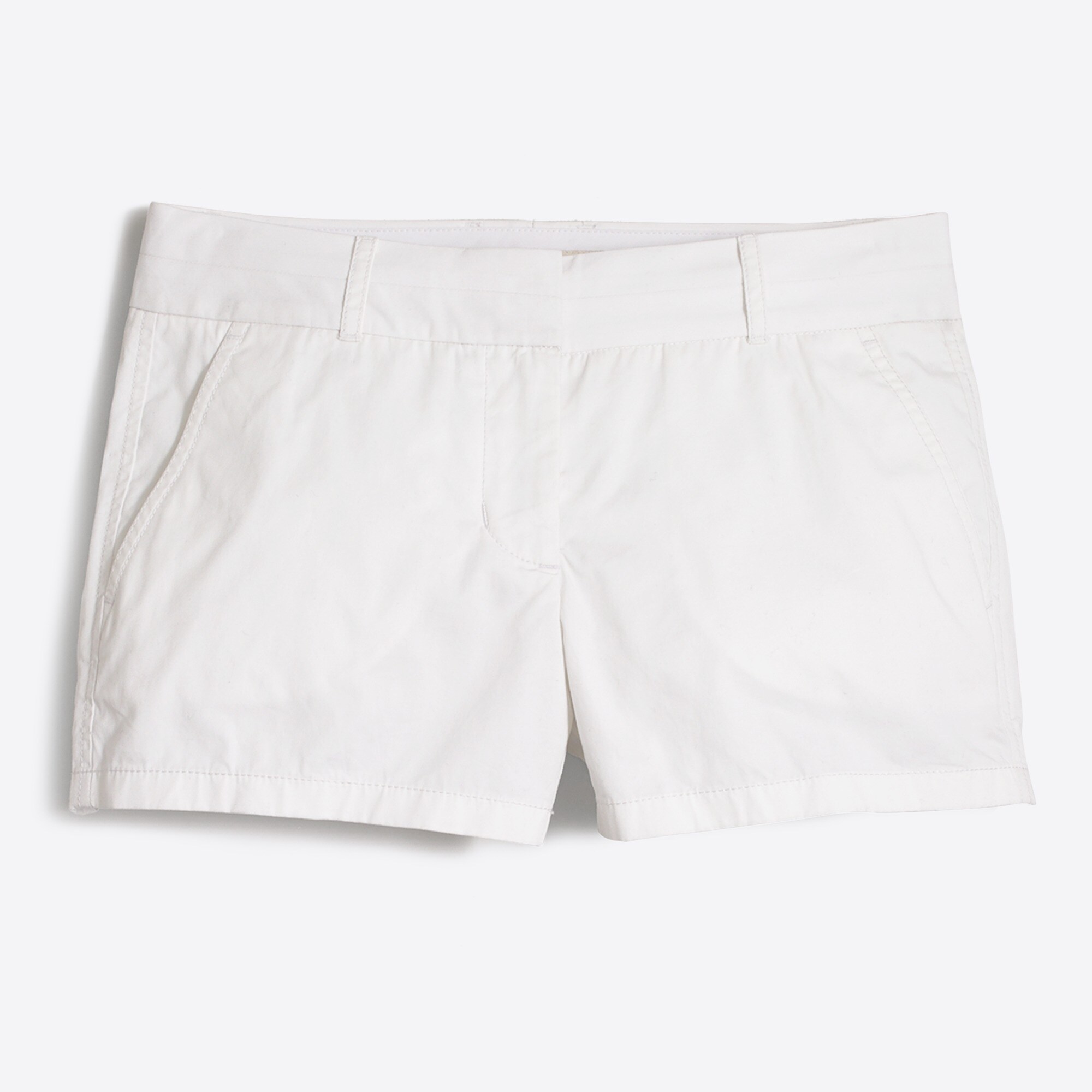 3" white chino short for women