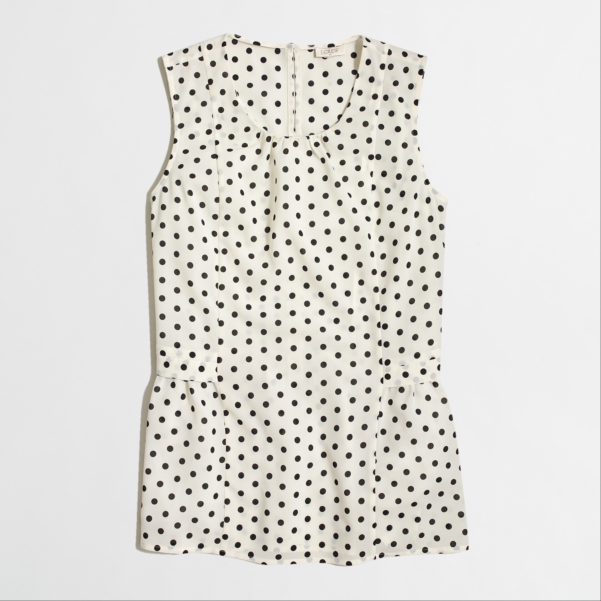 Printed sleeveless flounce top