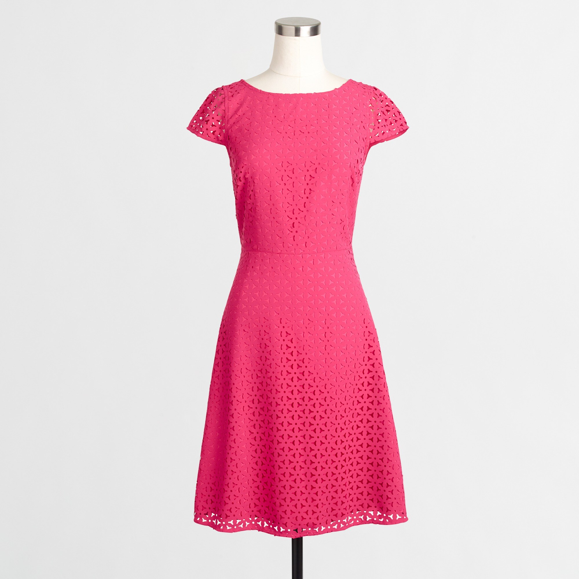 laser-cut cap-sleeve dress for women