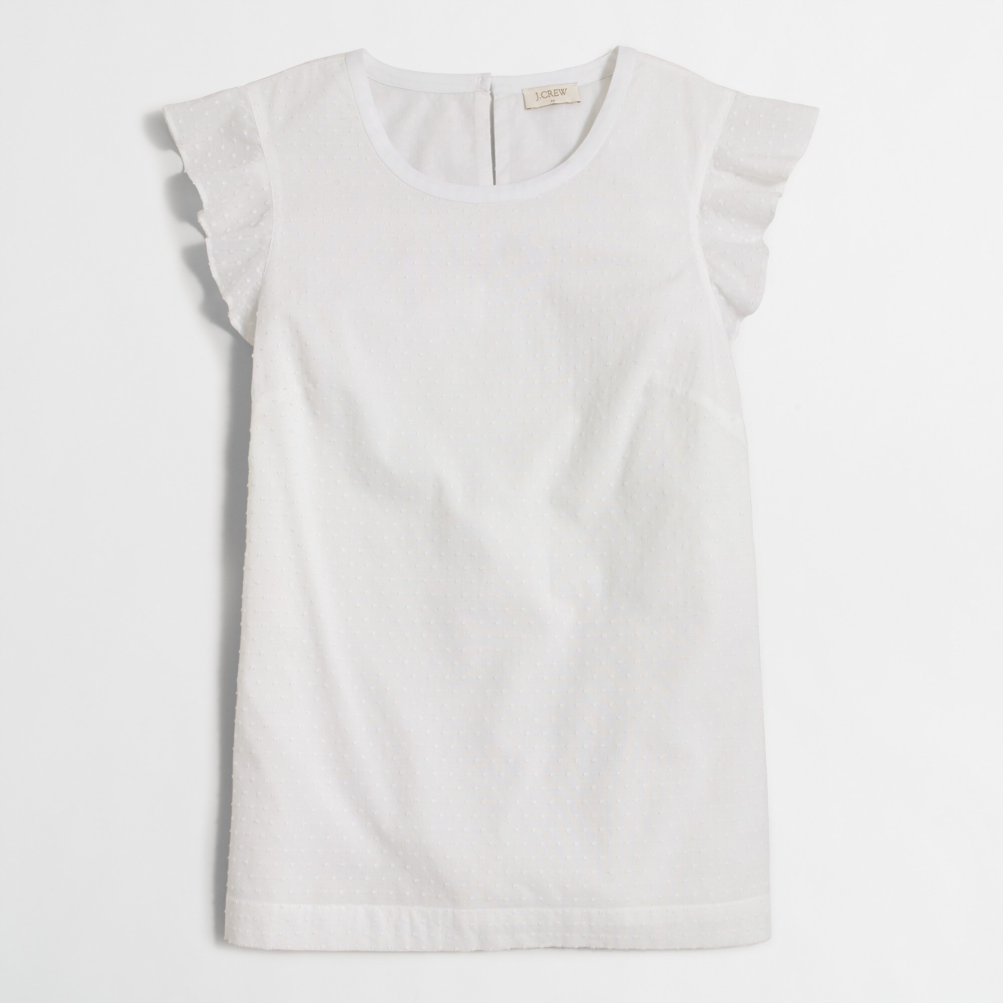 Swiss-dot flutter-sleeve top