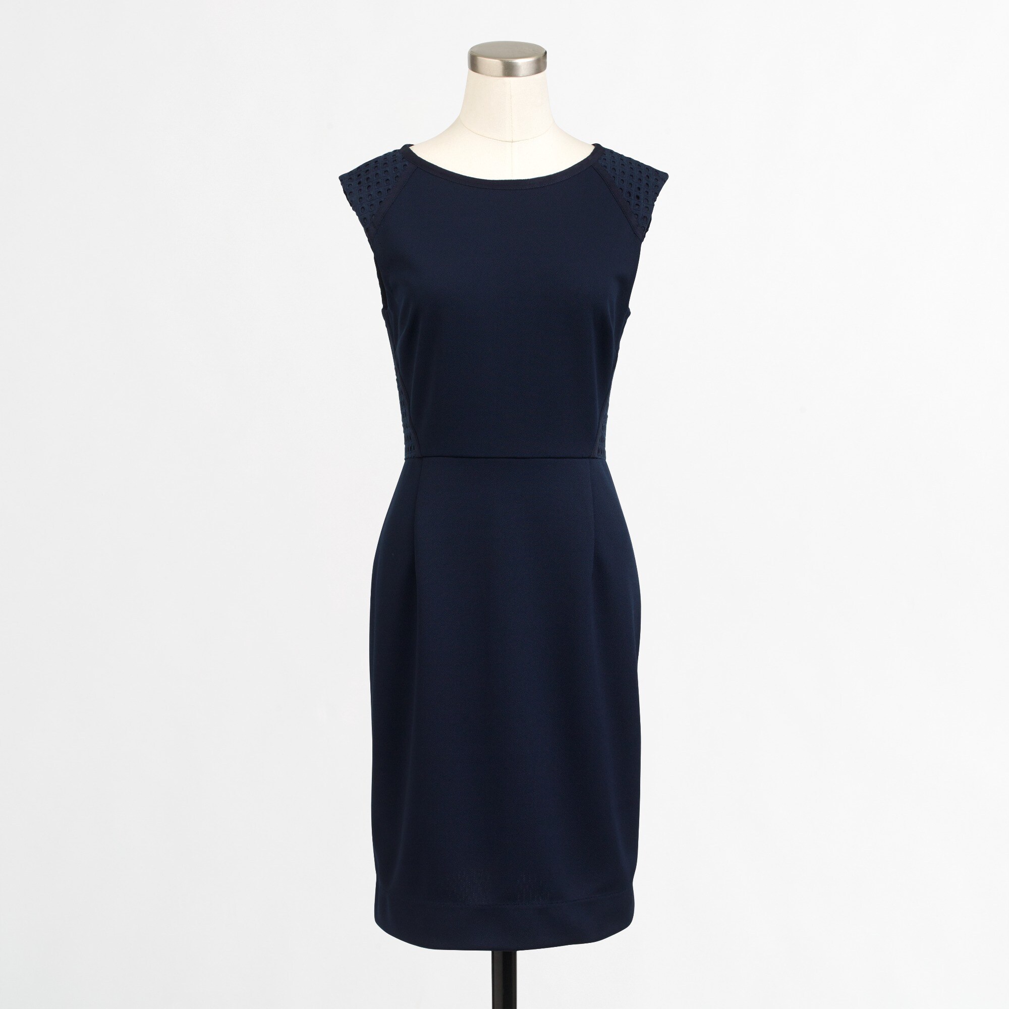 Double-faced piqué eyelet dress