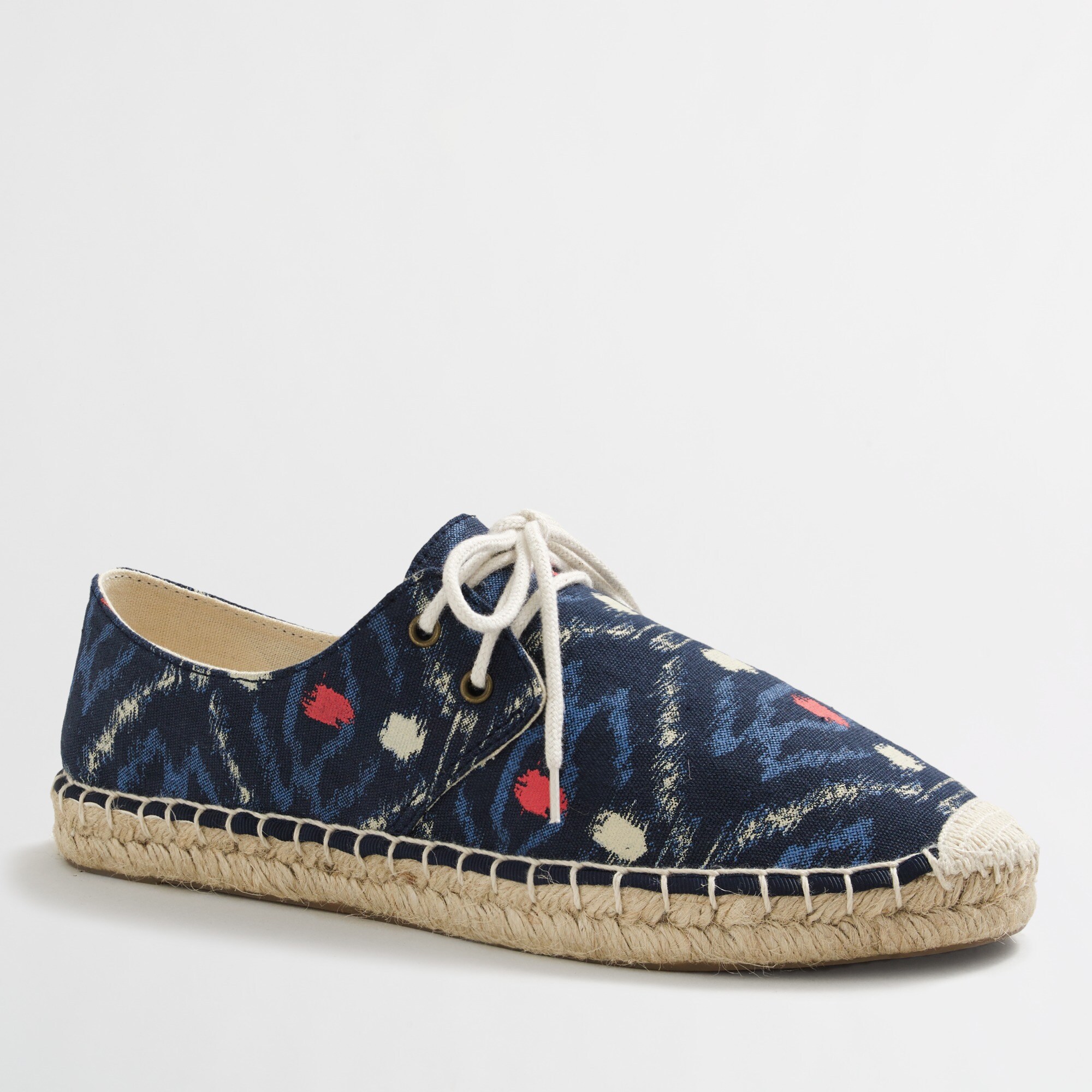 lace-up espadrilles in ikat for women