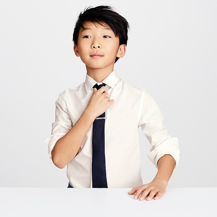 j.crew: boys' point-collar solid ludlow shirt for boys, right side, view zoomed