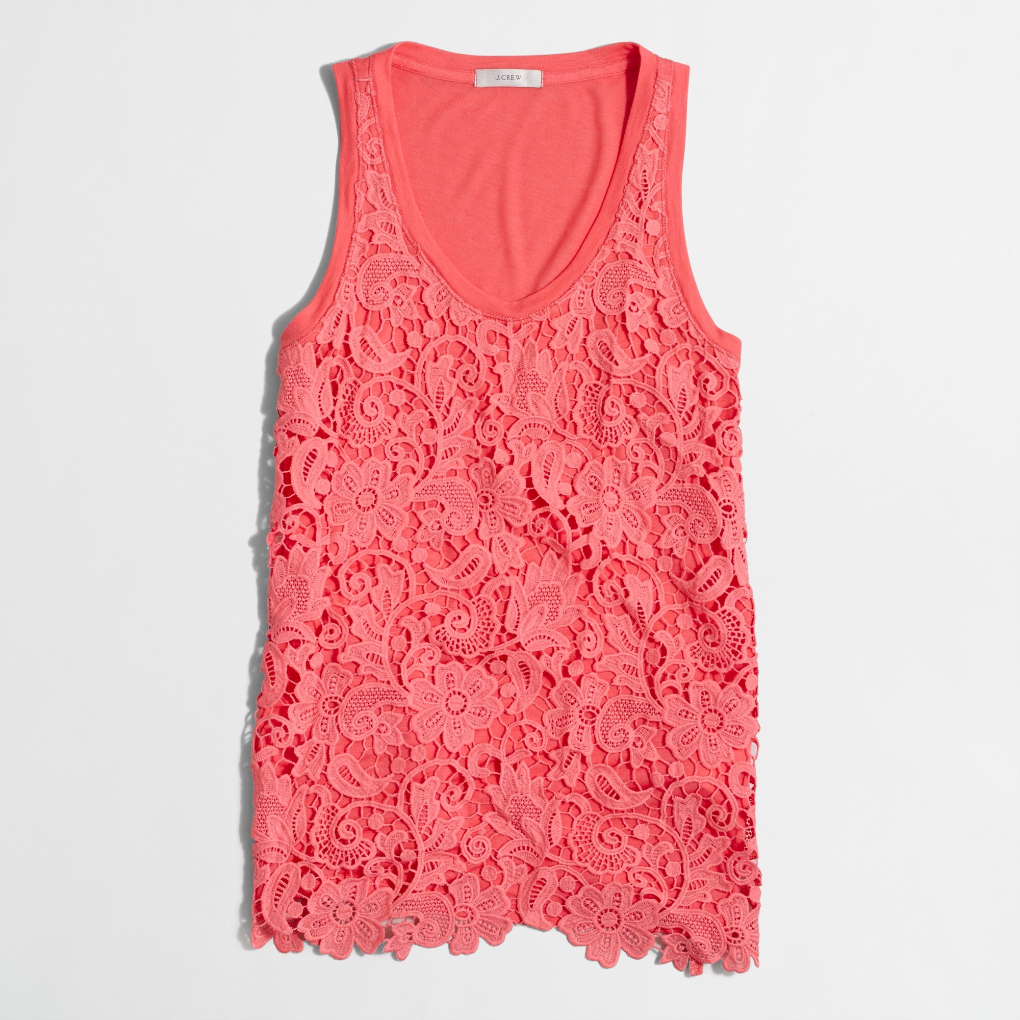 crochet-front tank top for women