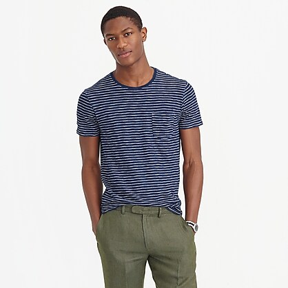 J.Crew: Wallace & Barnes T-shirt in medium indigo stripe