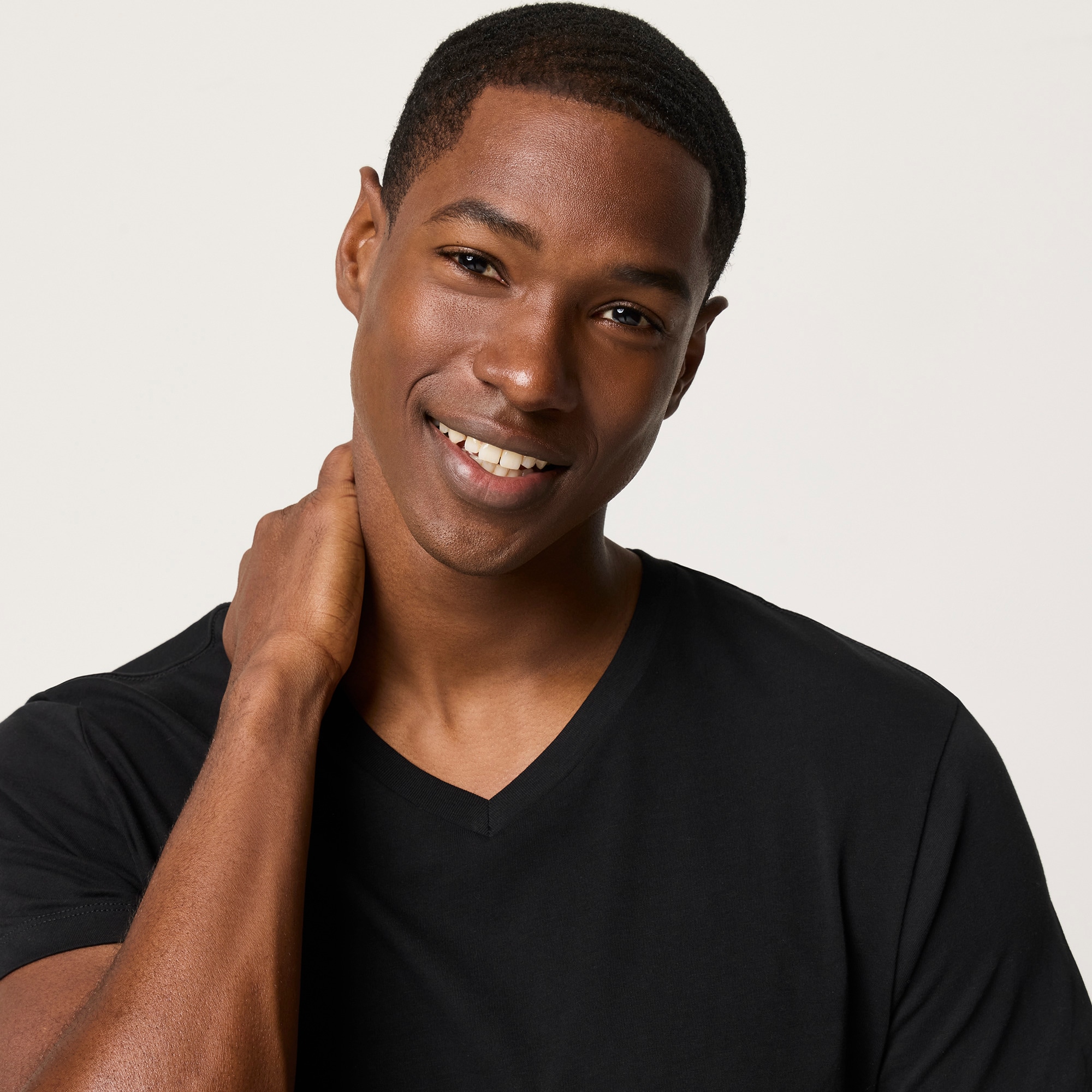 Washed jersey V-neck tee