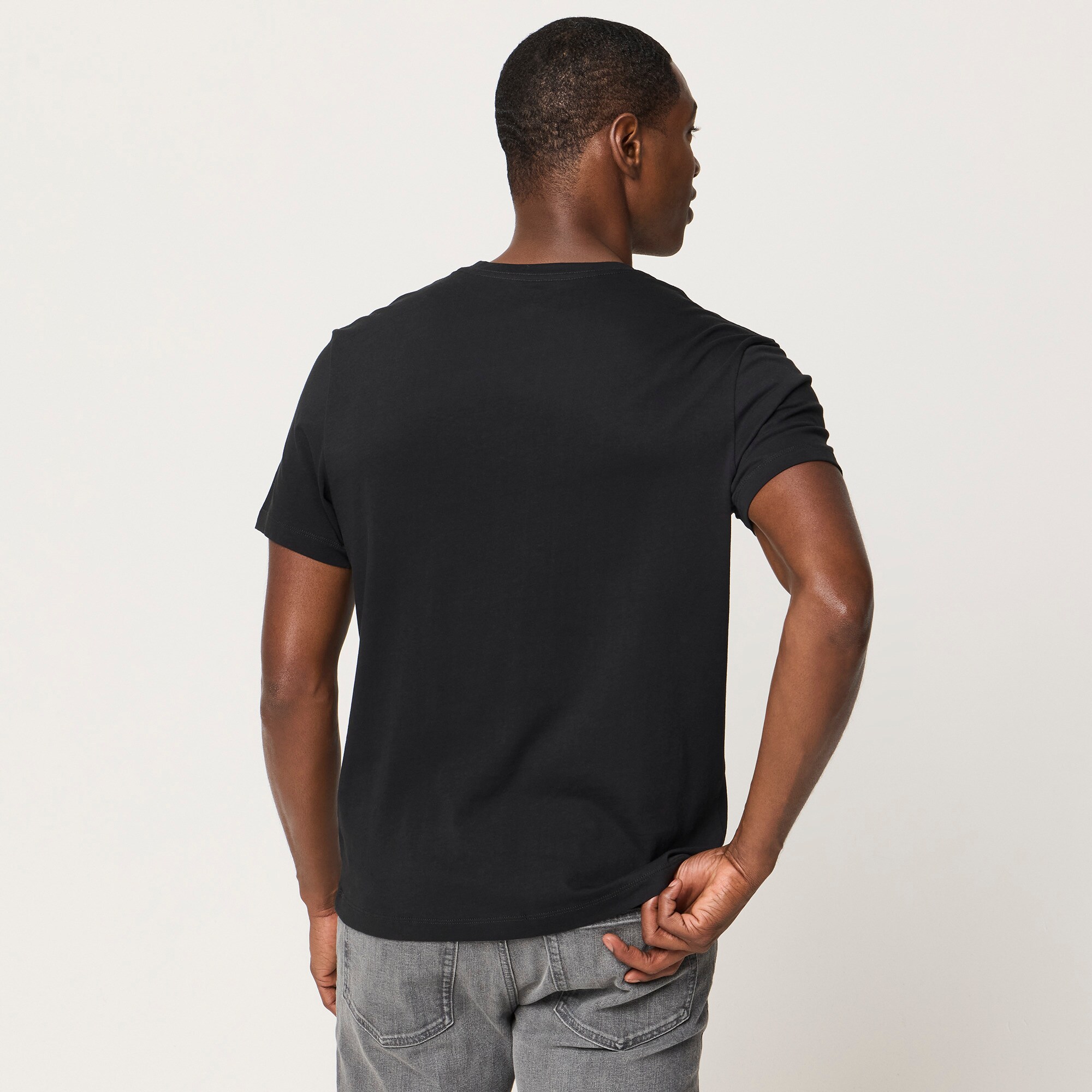 Washed jersey V-neck tee