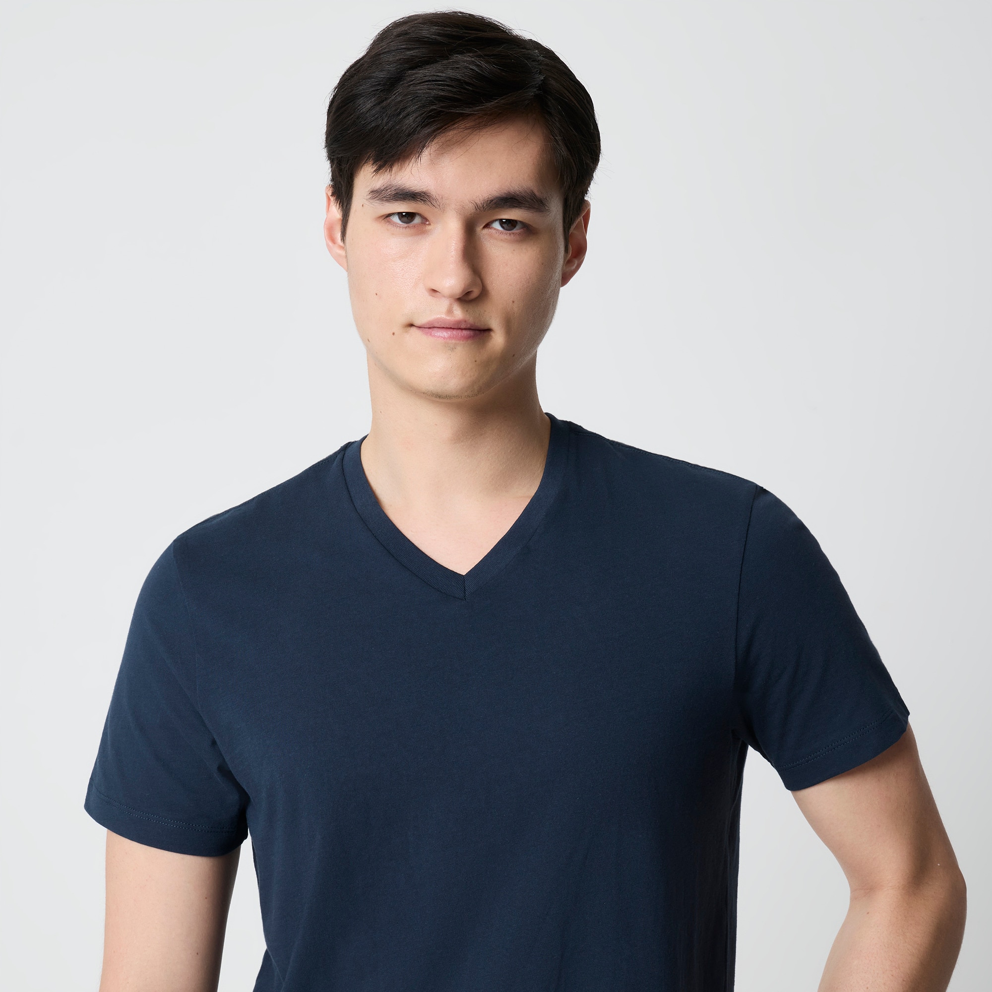 Slim washed jersey V-neck tee