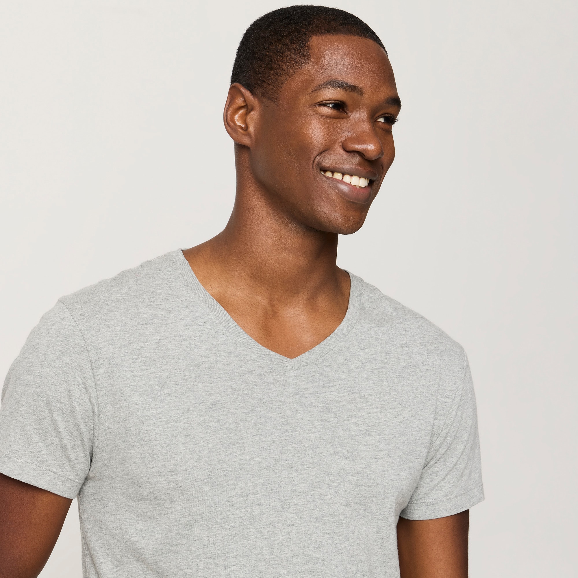 Washed jersey V-neck tee