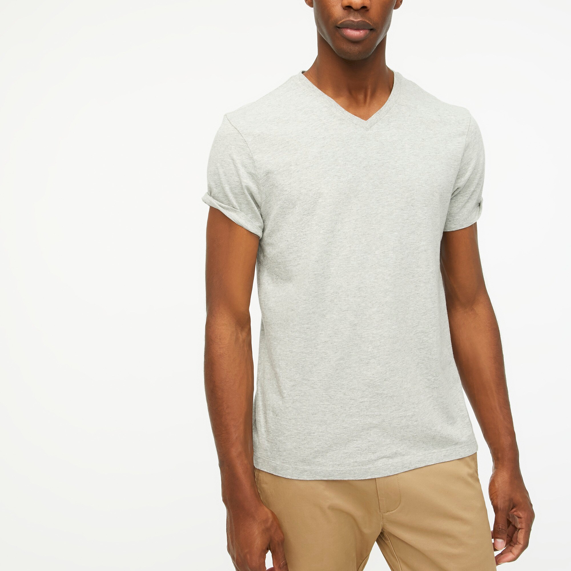 mens Washed jersey V-neck tee