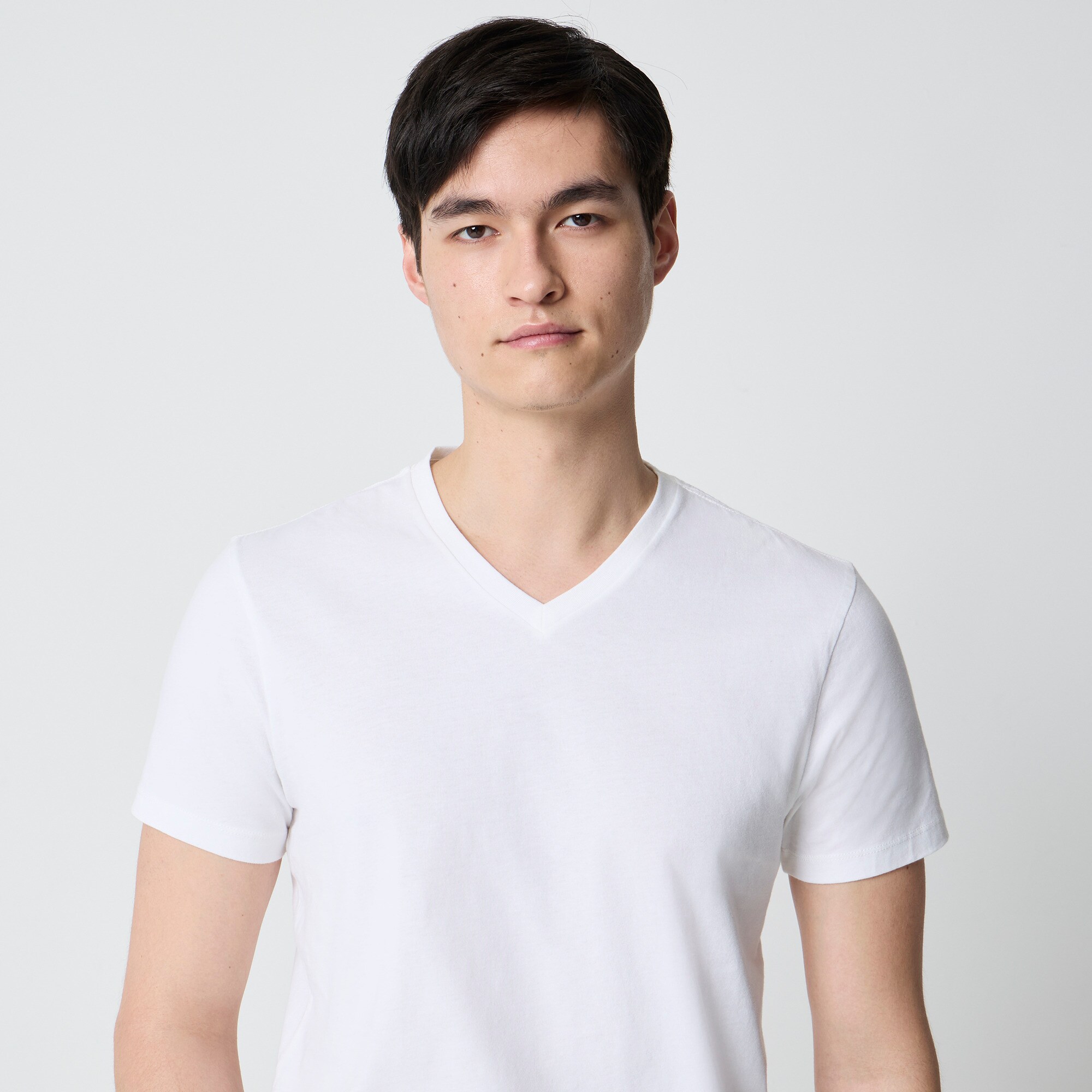 Slim washed jersey V-neck tee