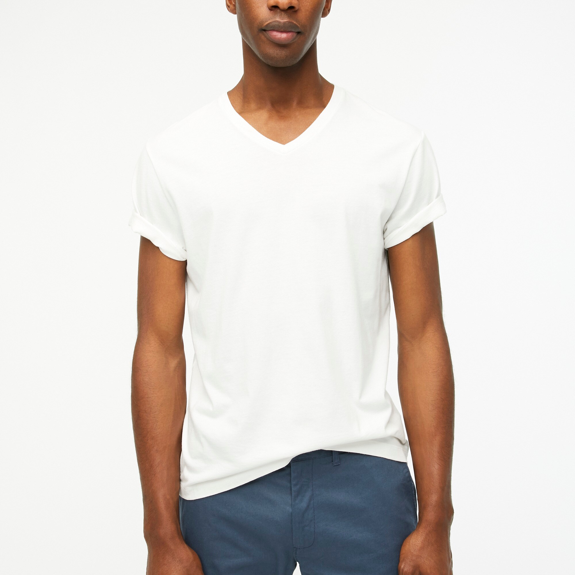 mens Washed jersey V-neck tee