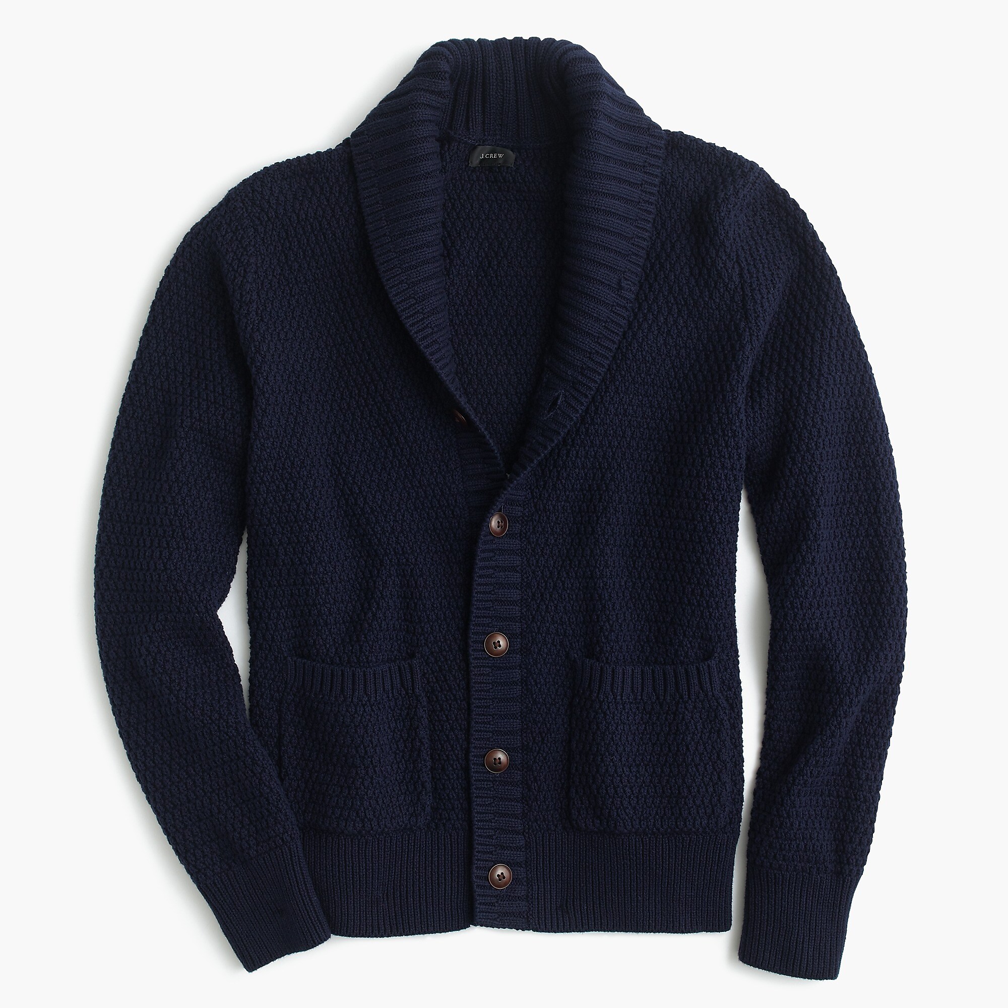 J.Crew: Cotton Cardigan Sweater In Navy