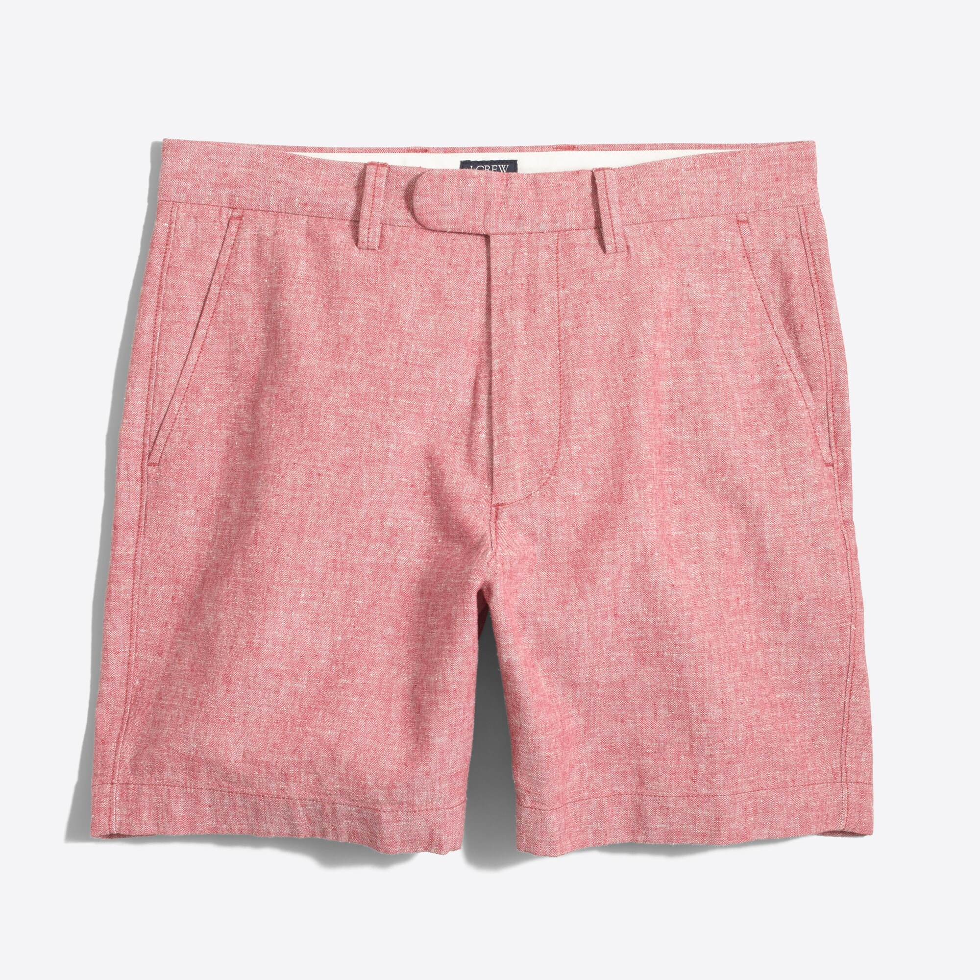 7" linen-cotton reade short with extended tab for men