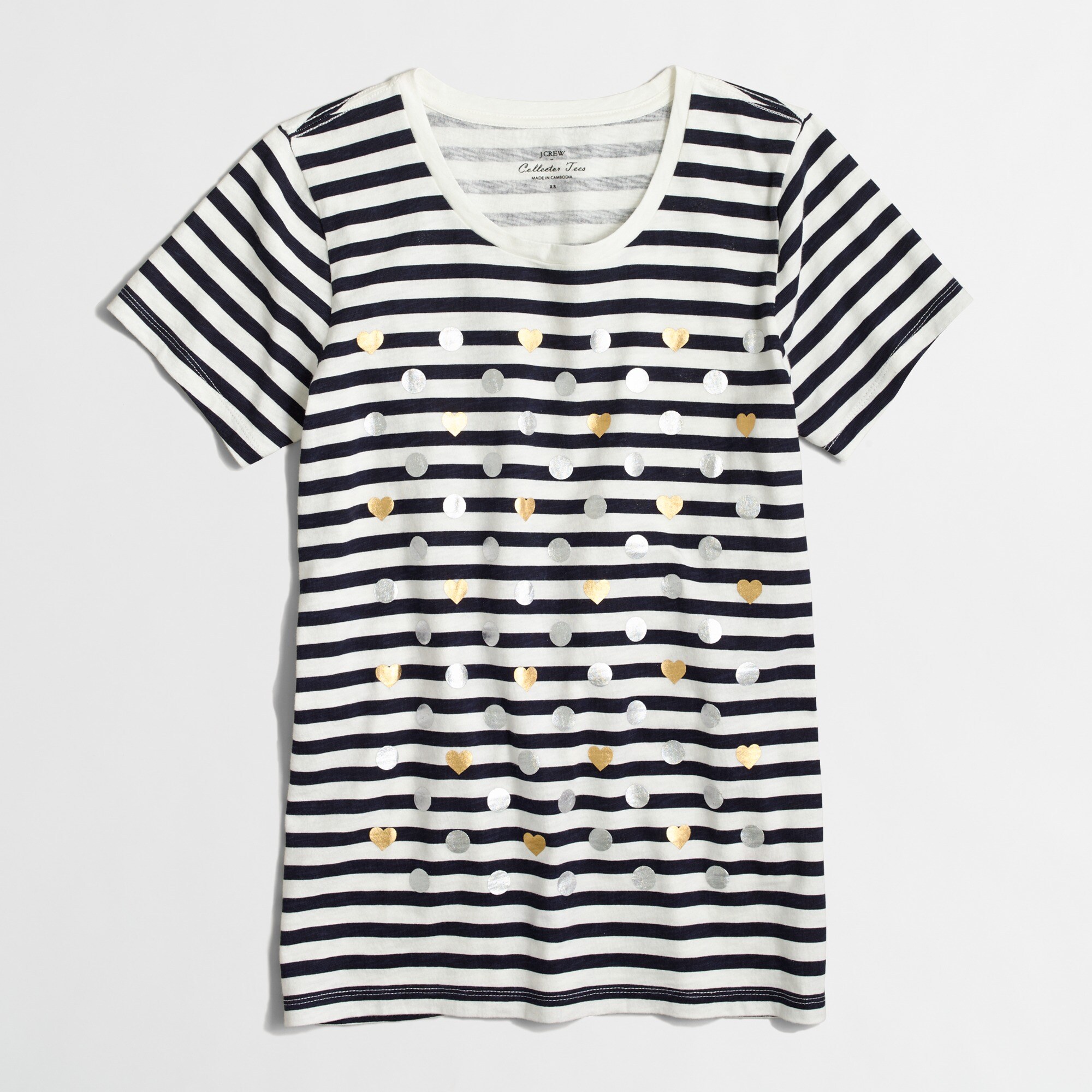 Heart dot striped collector tee